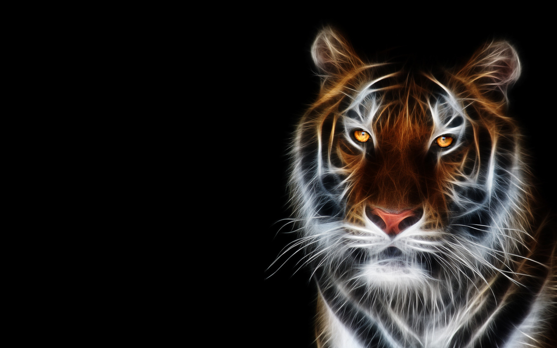 Fractal tiger portrait HD Wallpaper
