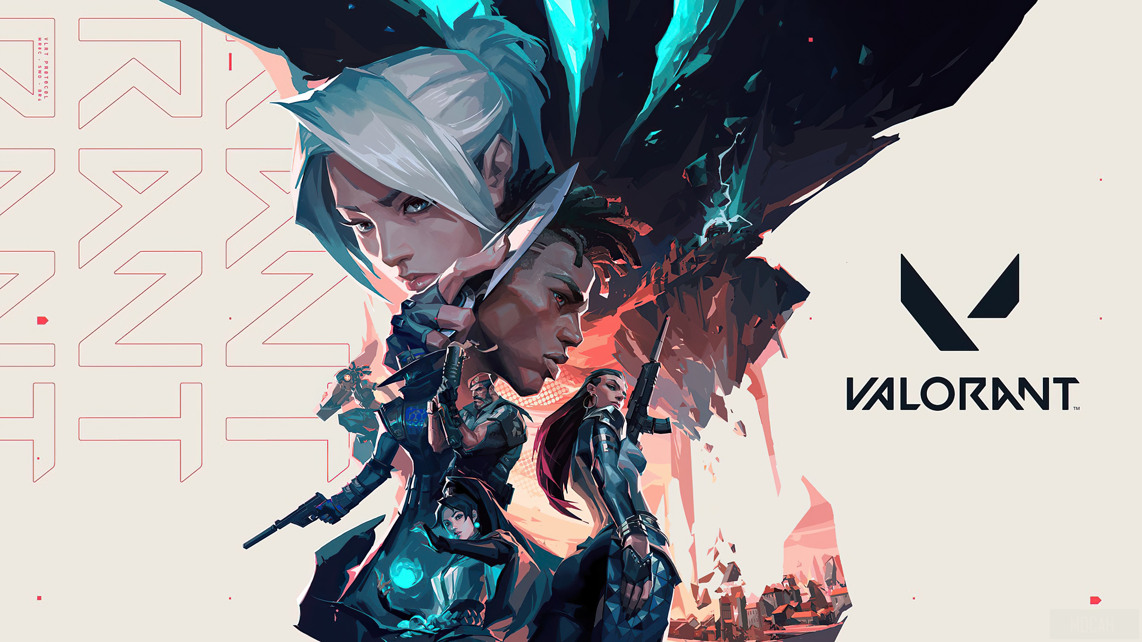 Valorant Key Art with Jett, Phoenix, Reyna, Brimstone, Sage, Cypher, Raze 4K HD Wallpaper