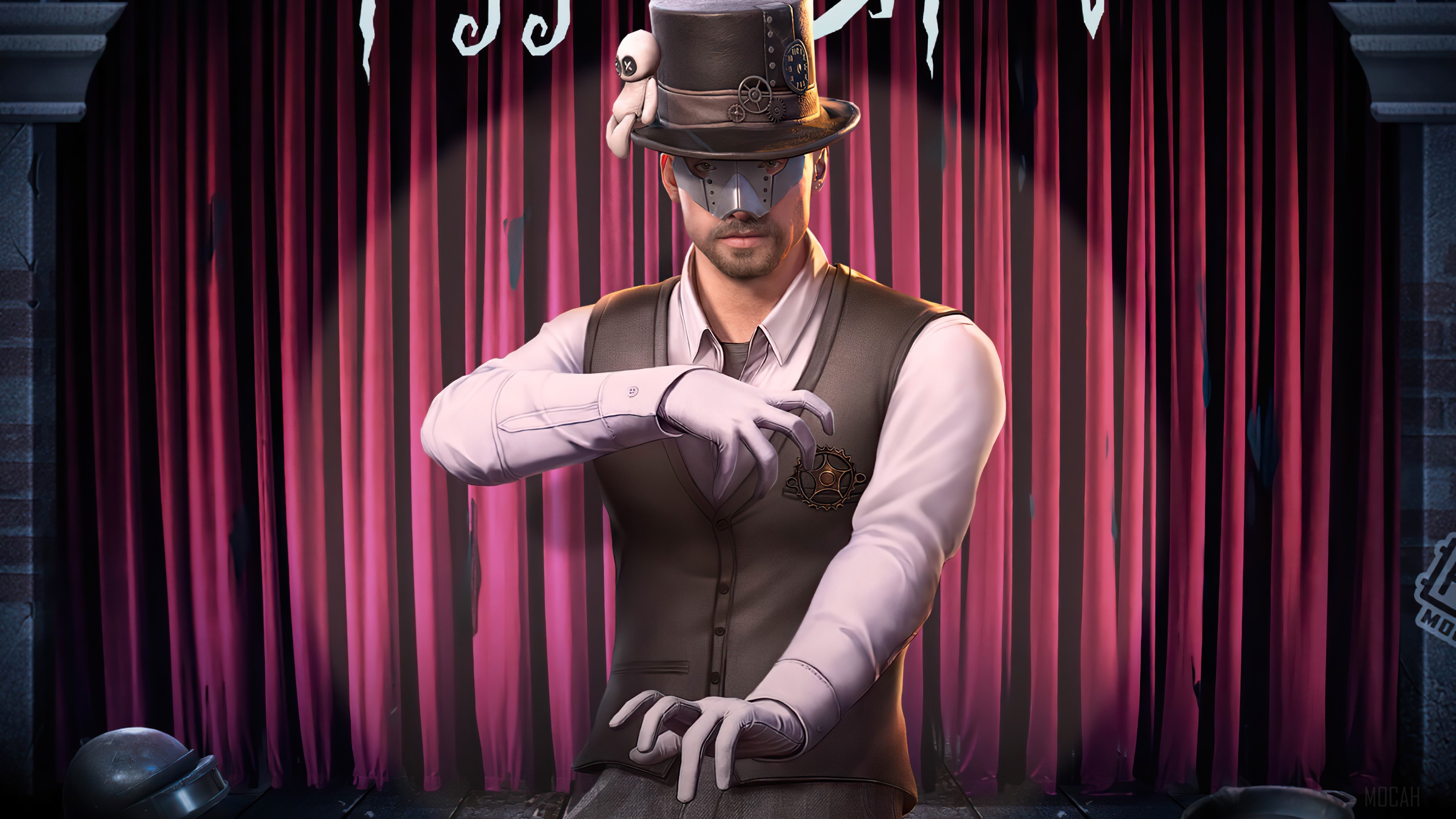 Man in top hat and mask from PUBG Mobile HD Wallpaper
