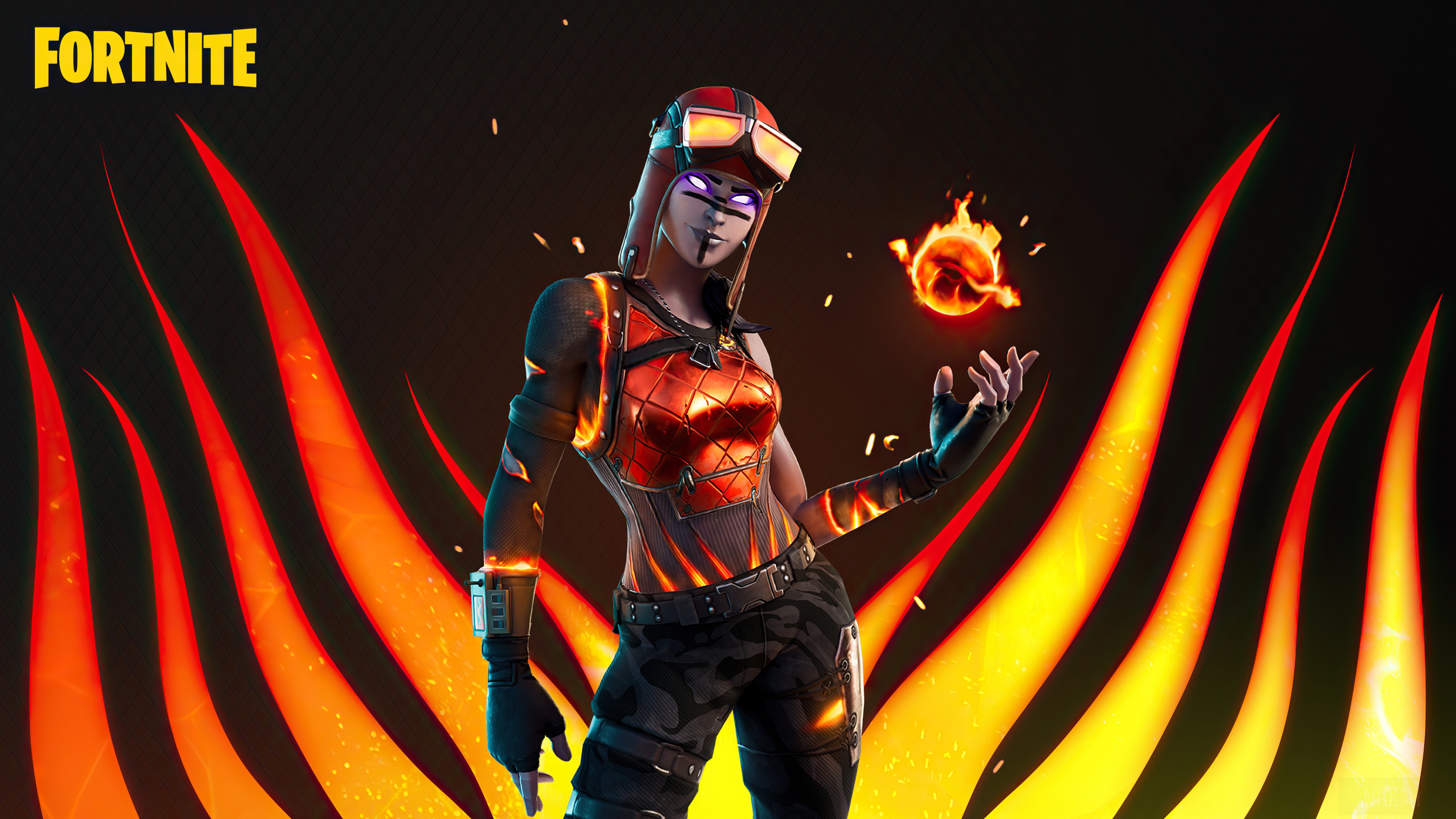 Fortnite Blaze Character with Fiery Wings 4K HD Wallpaper