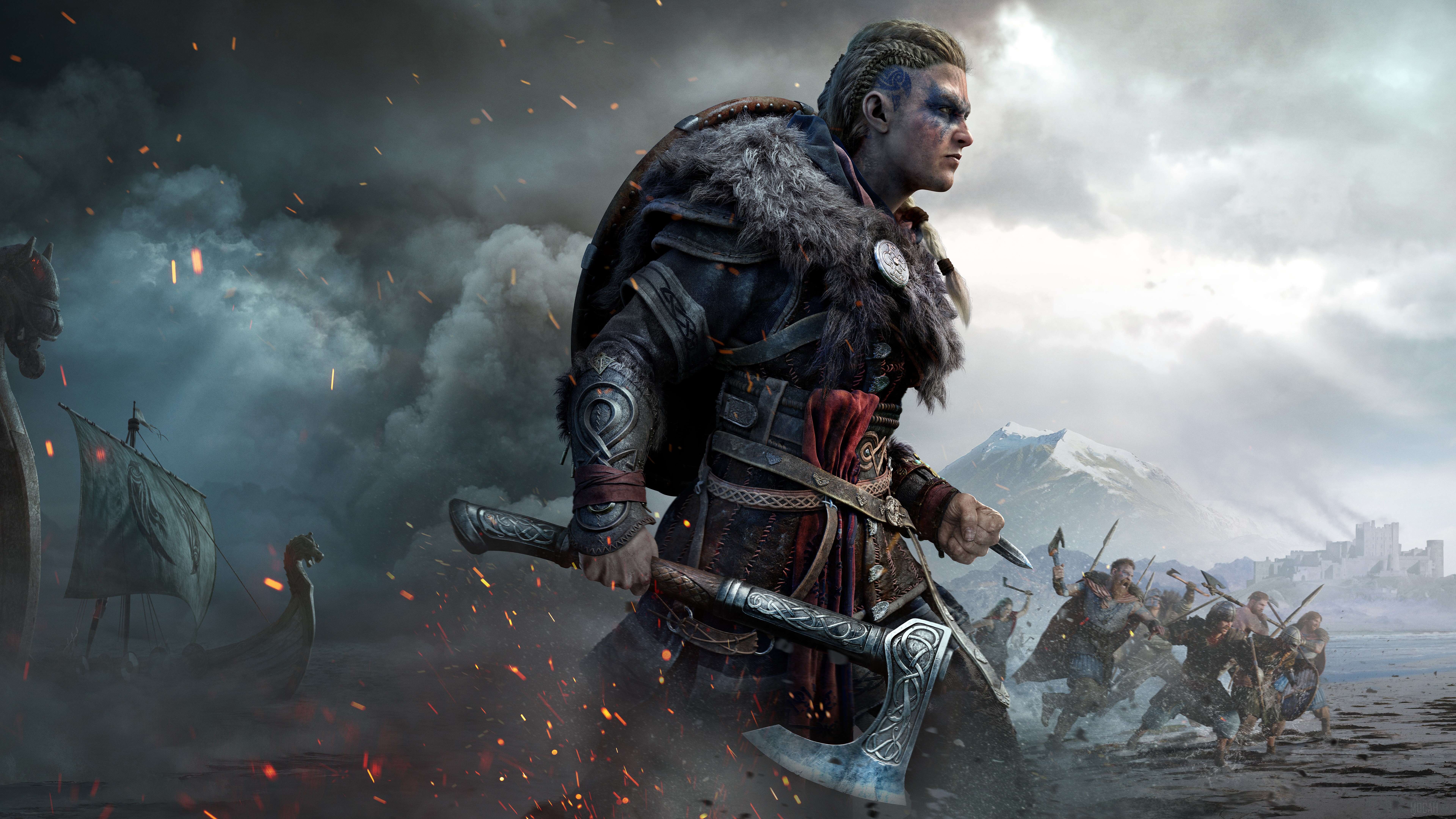 Eivor Ready for Battle in Assassin's Creed Valhalla 4K HD Wallpaper