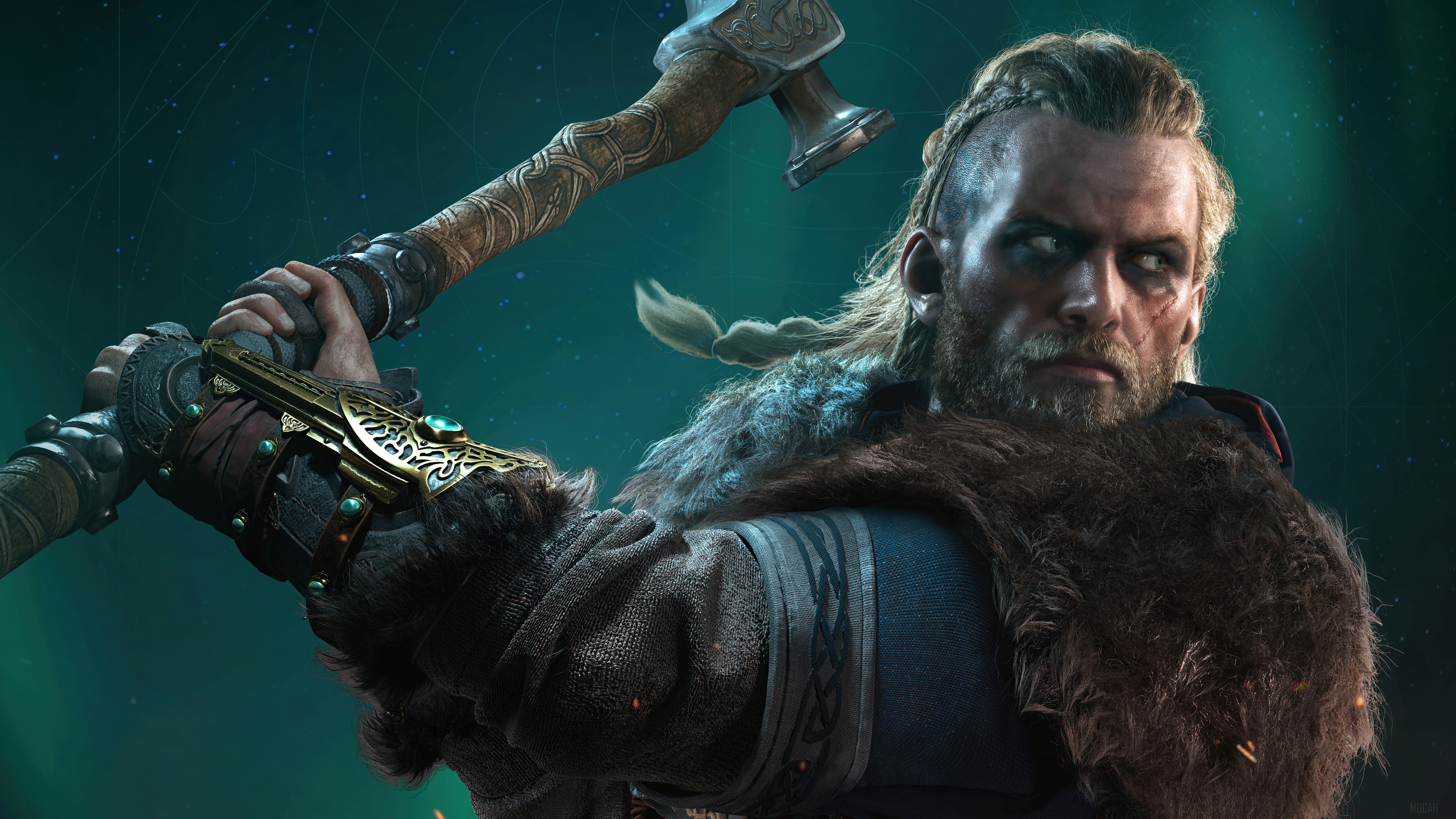 Eivor from Assassins Creed Valhalla holding an axe HD Wallpaper