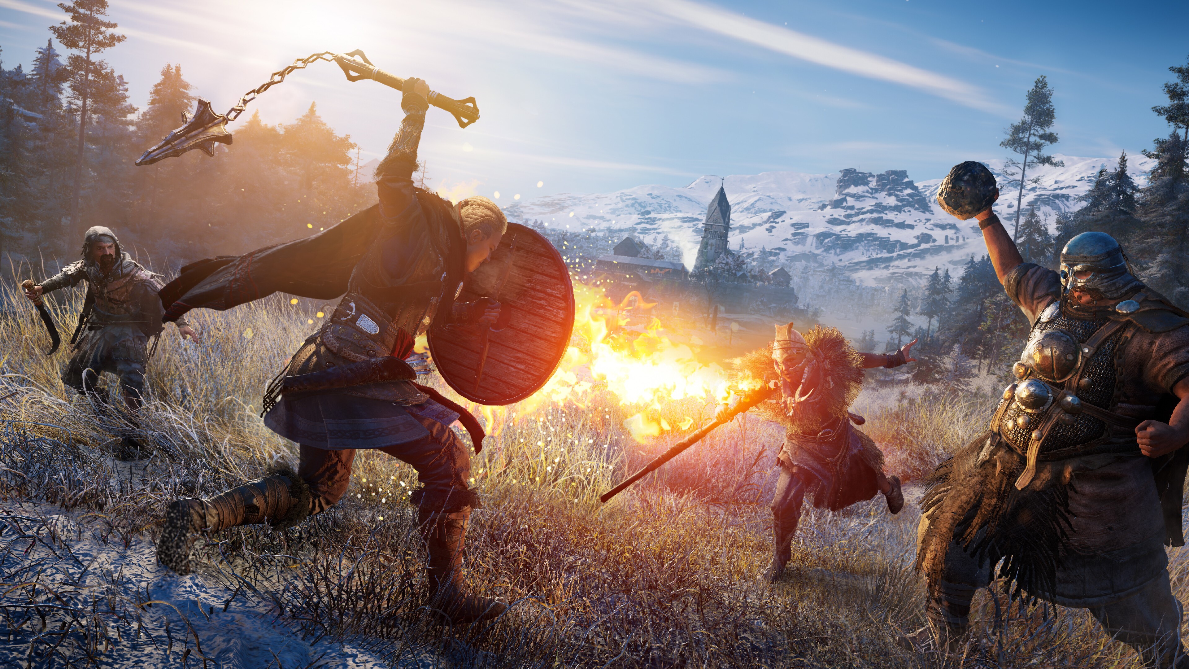 Assassins Creed Valhalla: Eivor in Viking Combat 4K HD Wallpaper