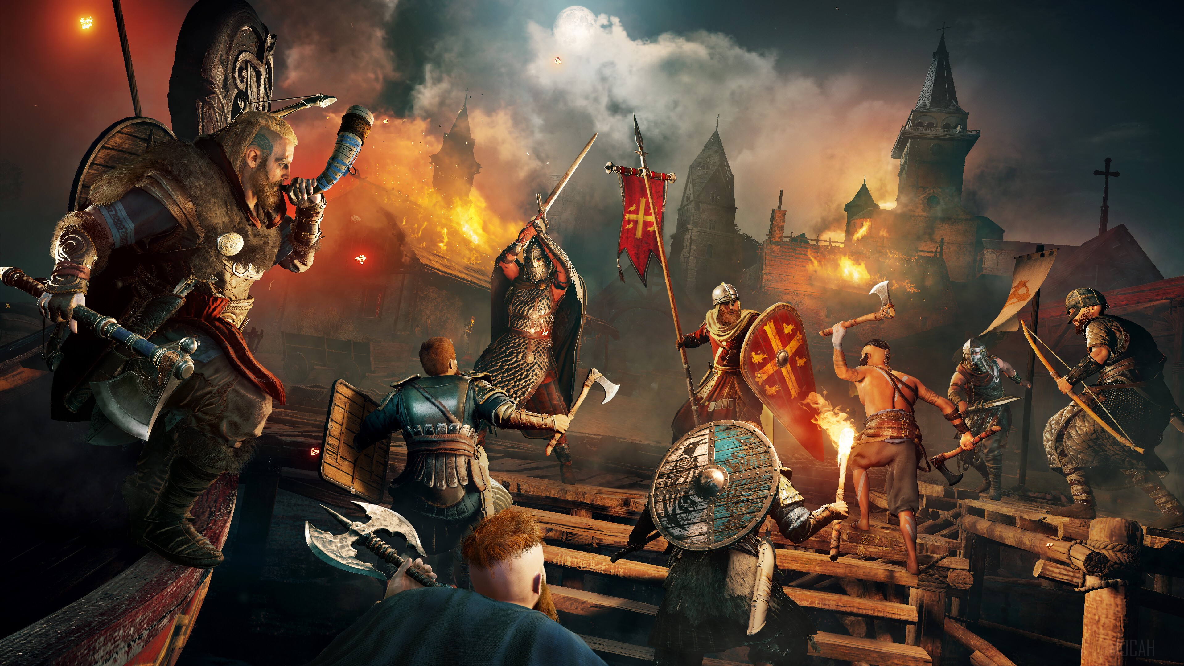 Assassins Creed Valhalla Viking Battle 4K HD Wallpaper
