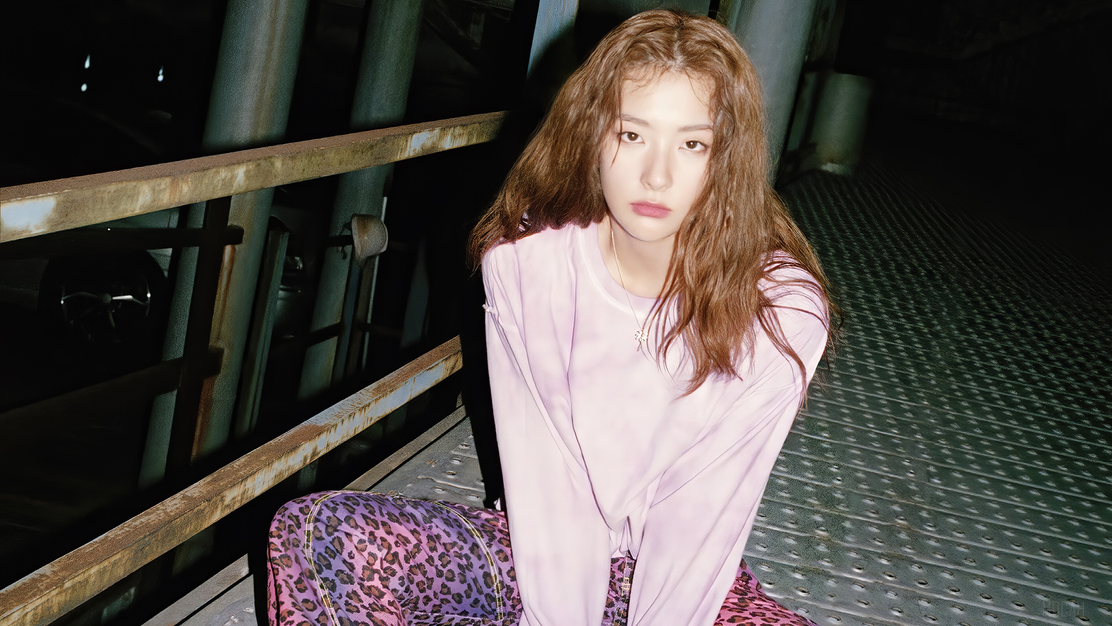 Seulgi from Red Velvet posing in industrial setting HD Wallpaper