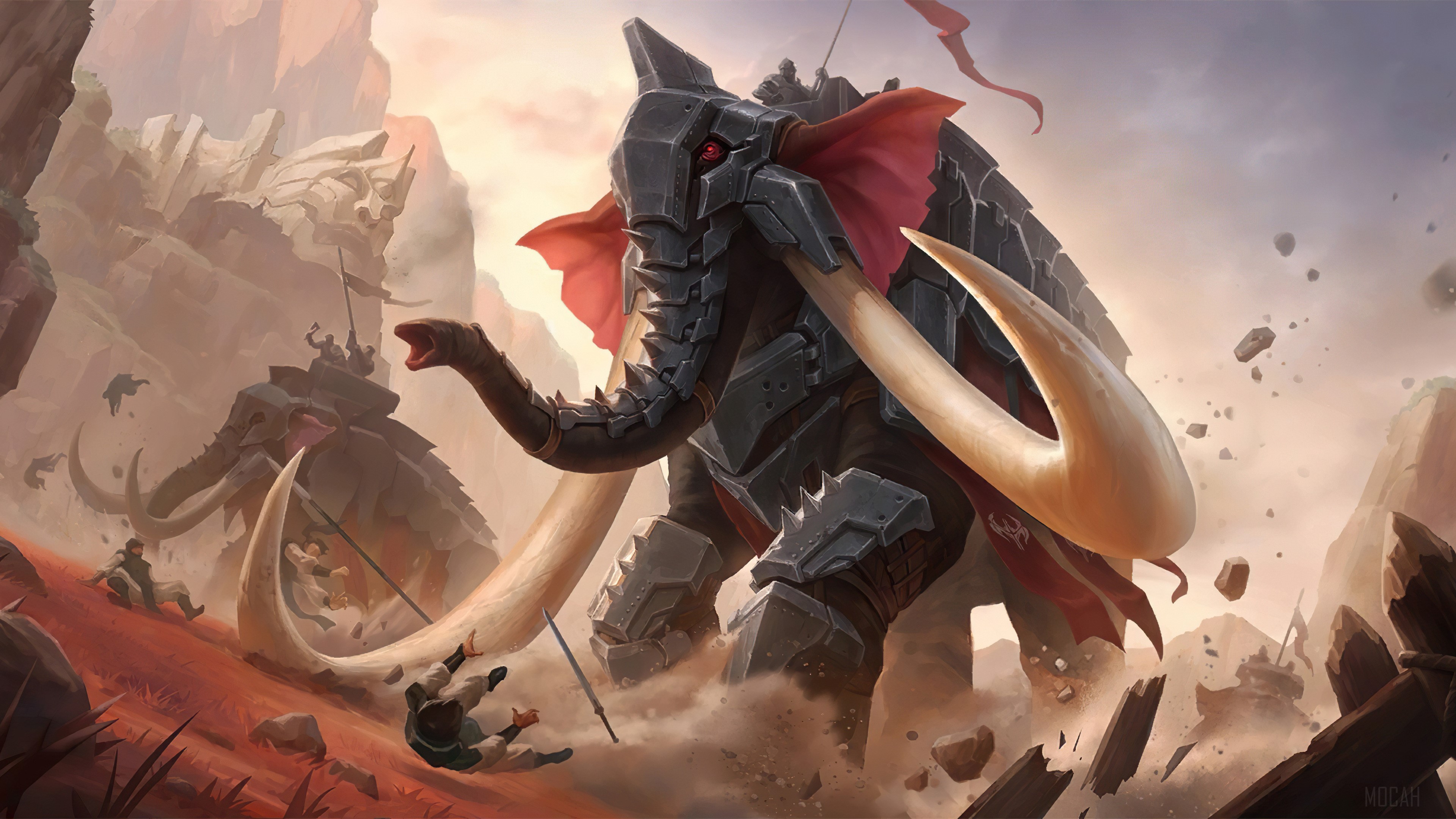 Armored Tuskrider from Legends of Runeterra 4K HD Wallpaper