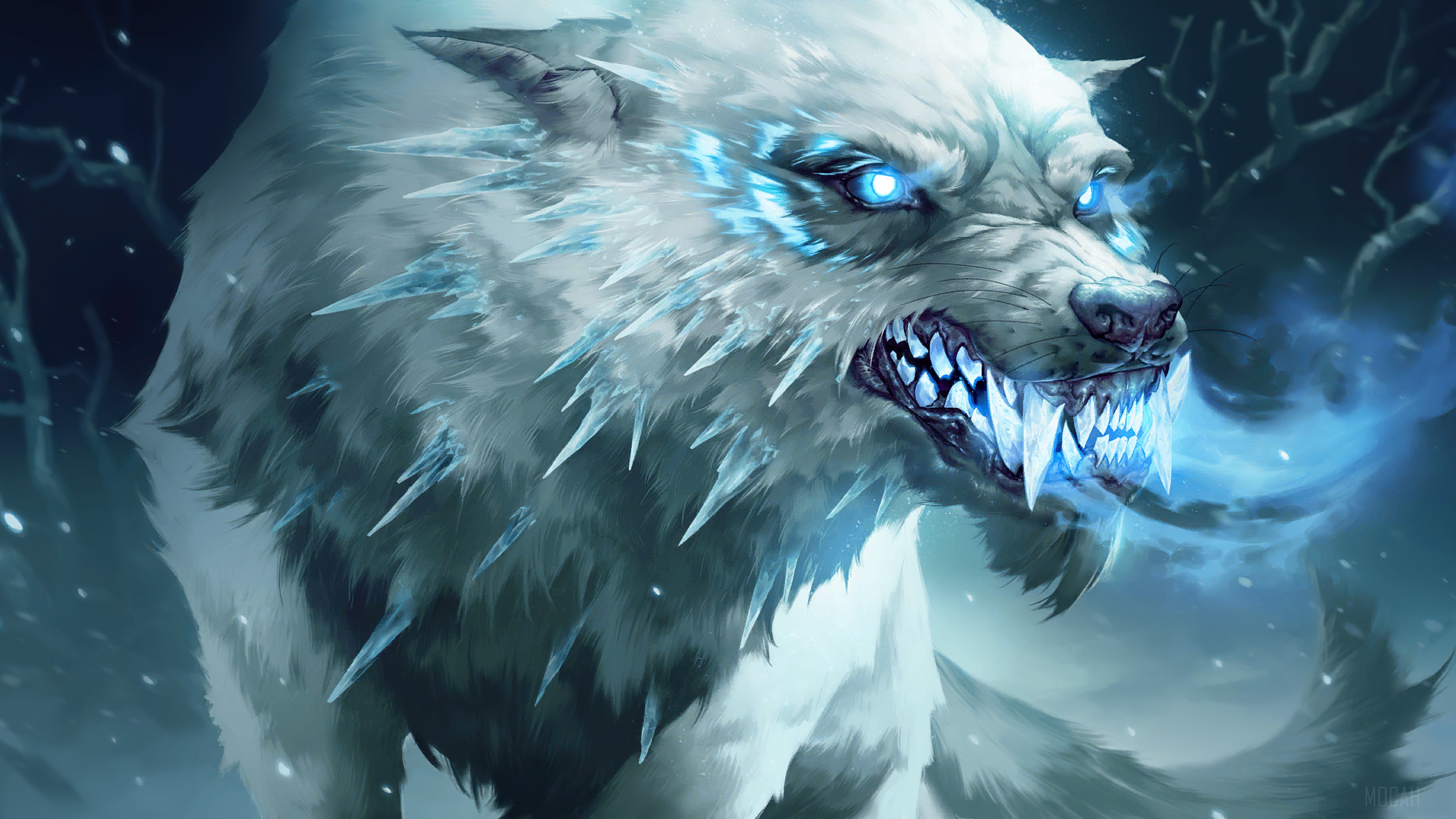 Rimefang Wolf from Legends of Runeterra in 4K HD Wallpaper