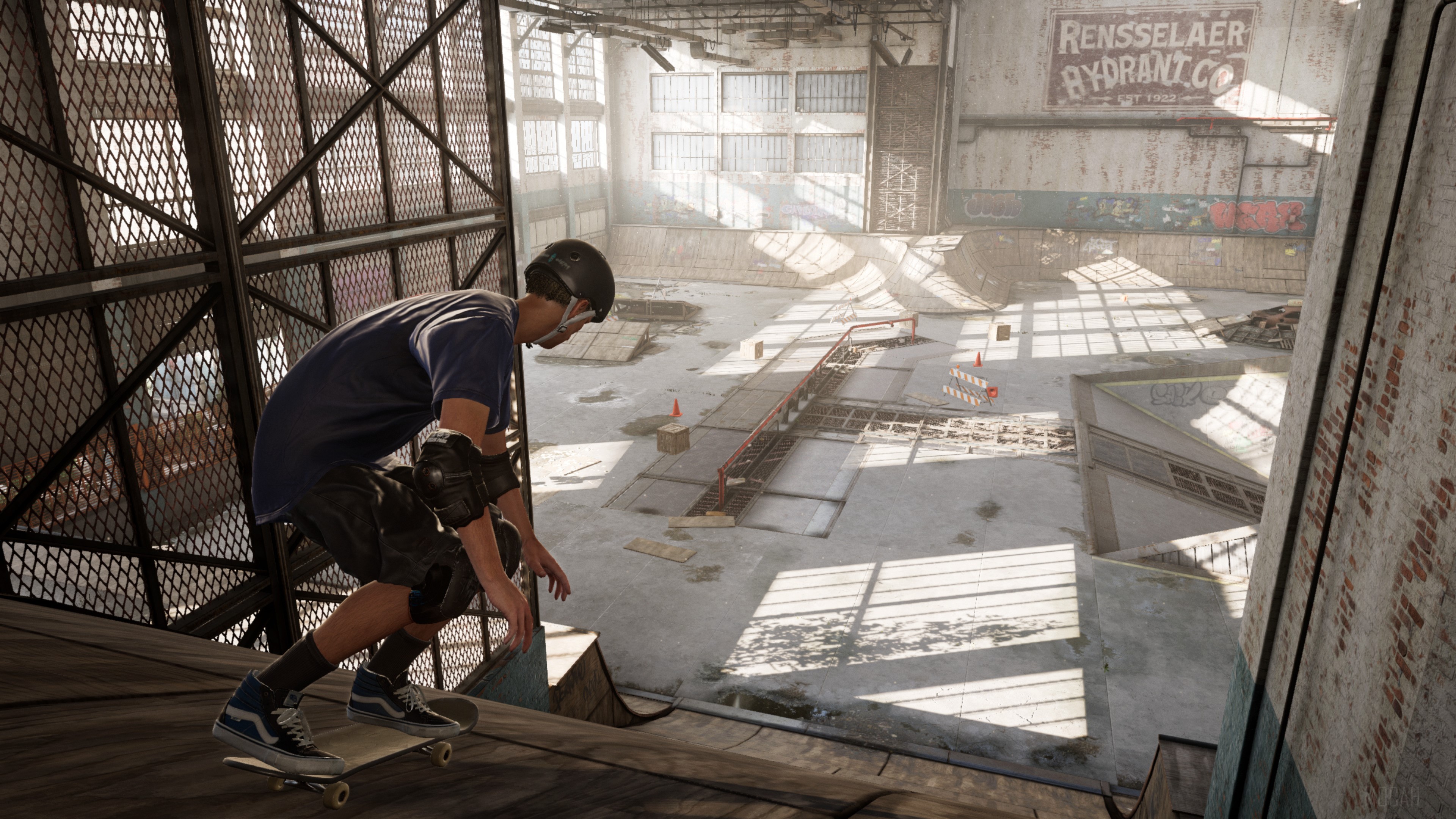 Tony Hawk's Pro Skater 1 + 2 Skateboarder in Warehouse 4K HD Wallpaper