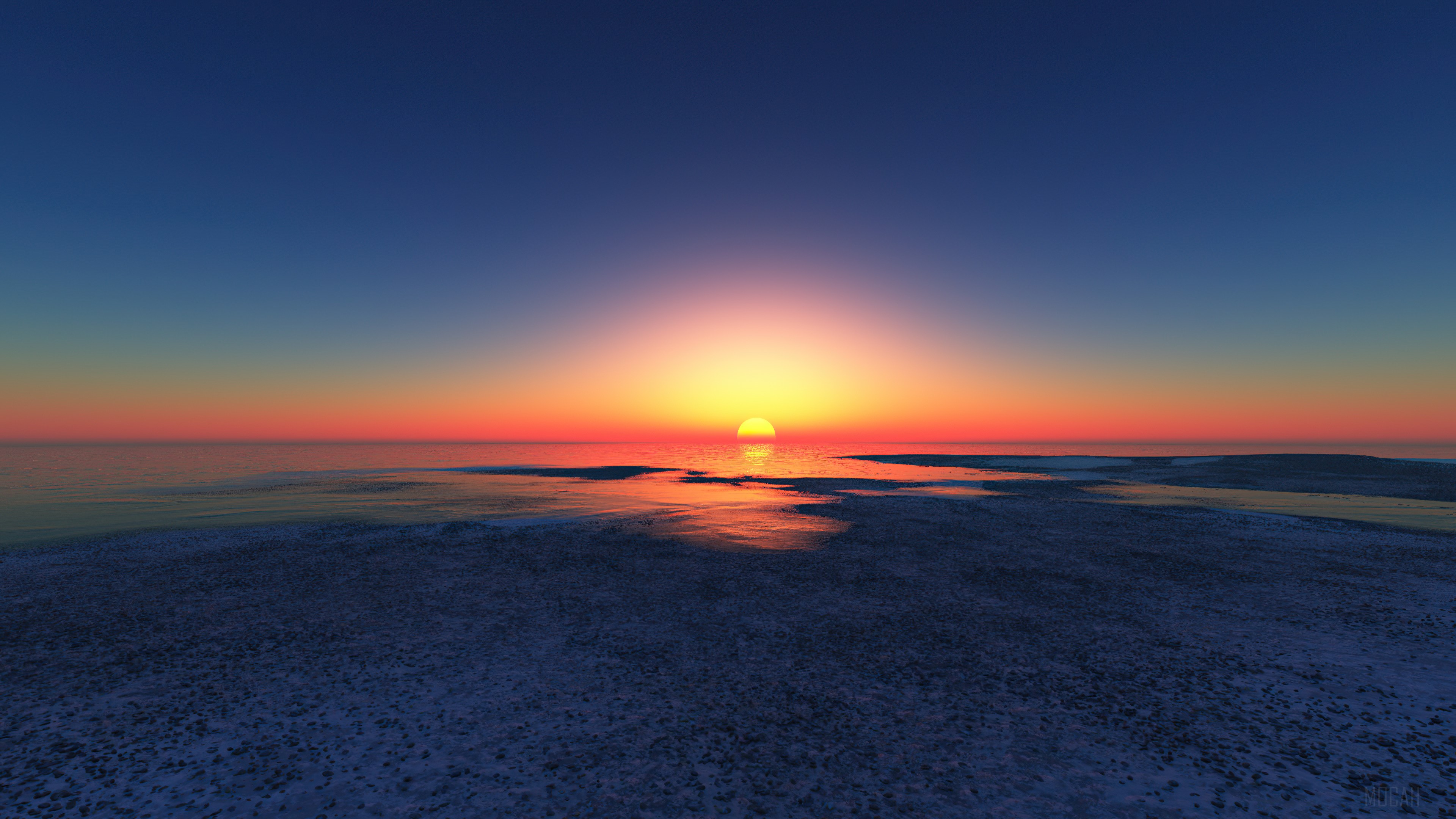 Sunset over the sea 4K HD Wallpaper