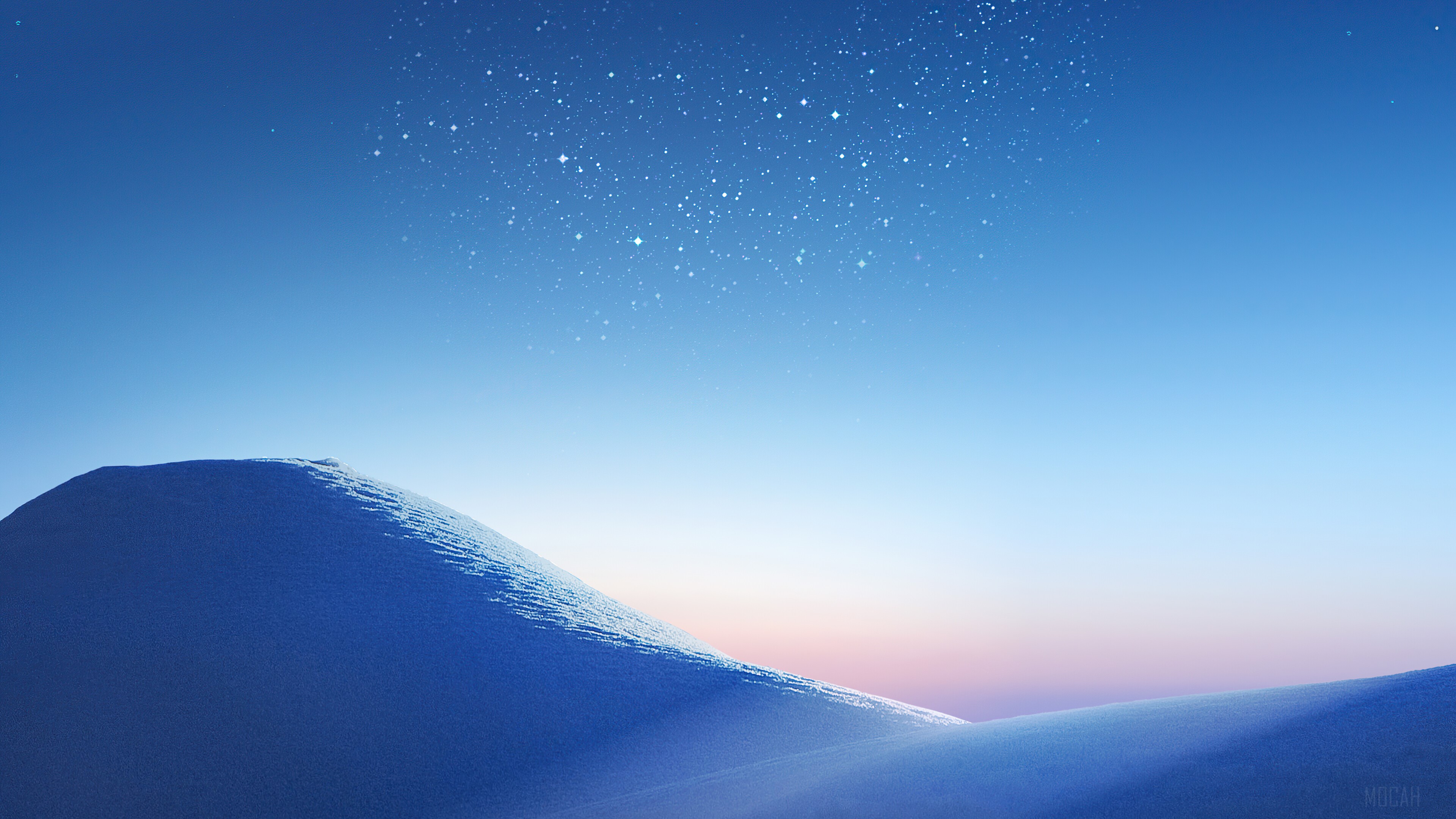 Starry Sky Over Snowy Dunes 4K HD Wallpaper