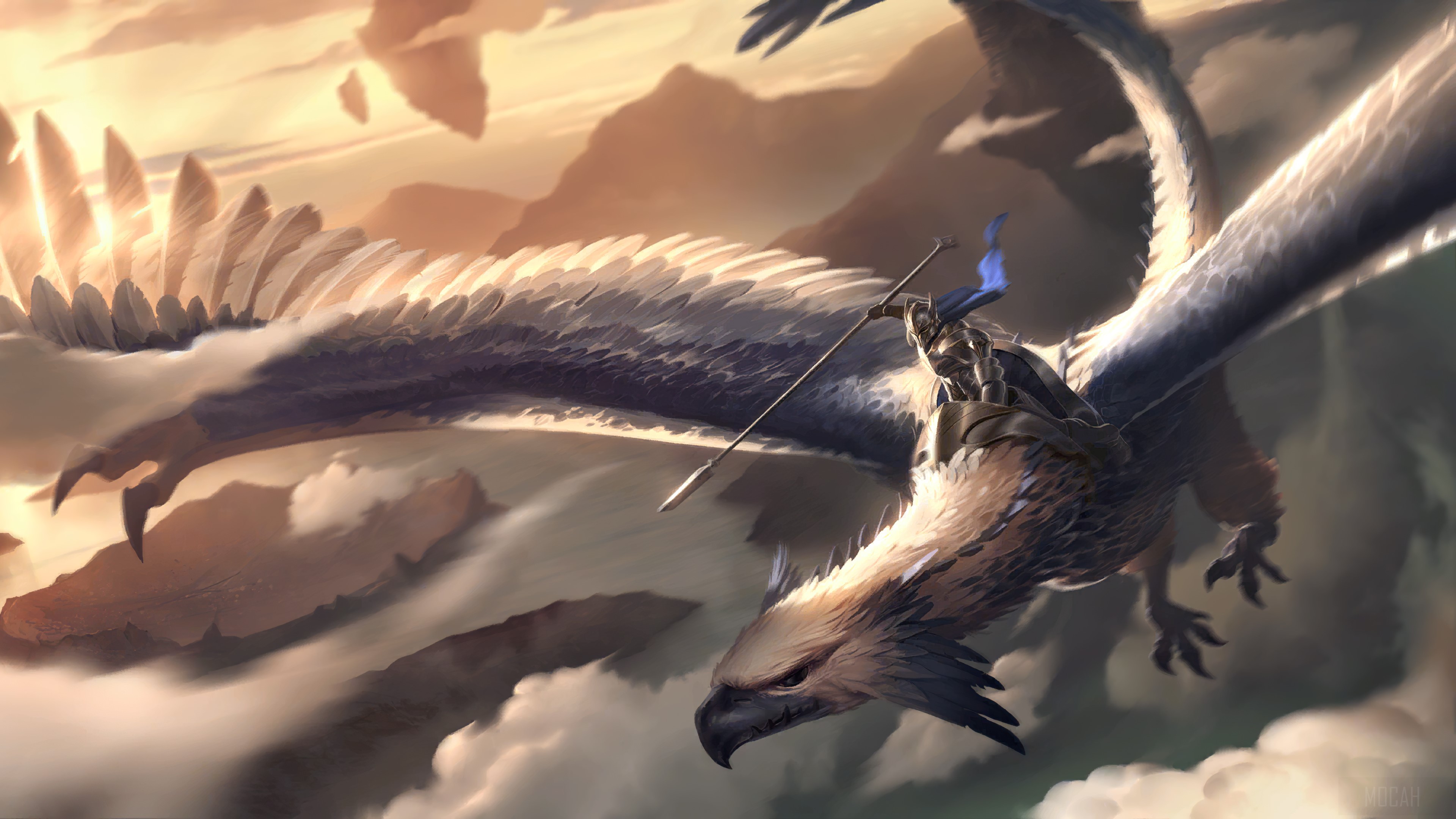 Swiftwing Lancer from Legends of Runeterra 4K HD Wallpaper