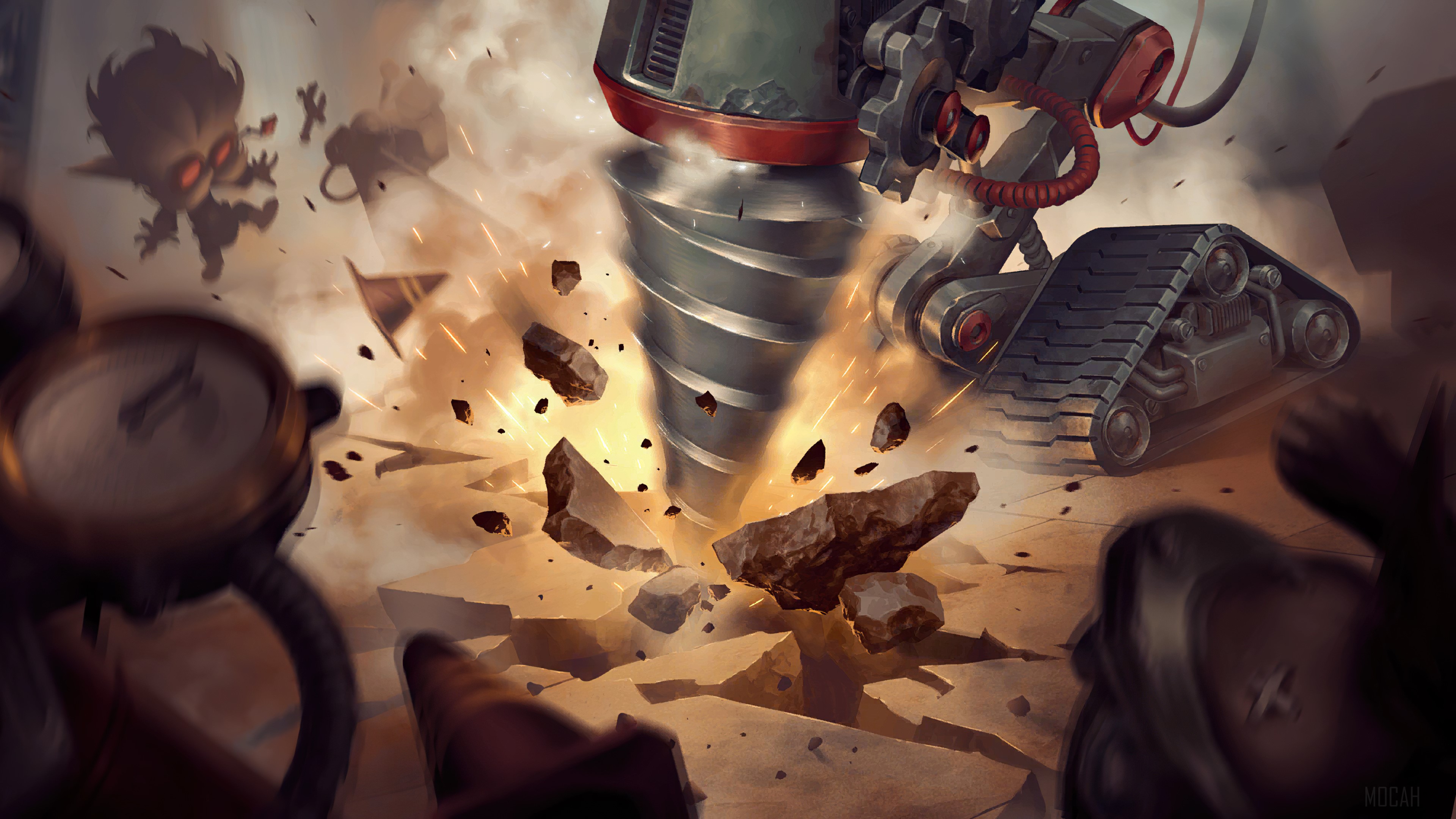 Drill Machine and Goblin from Legends of Runeterra 4K HD Wallpaper