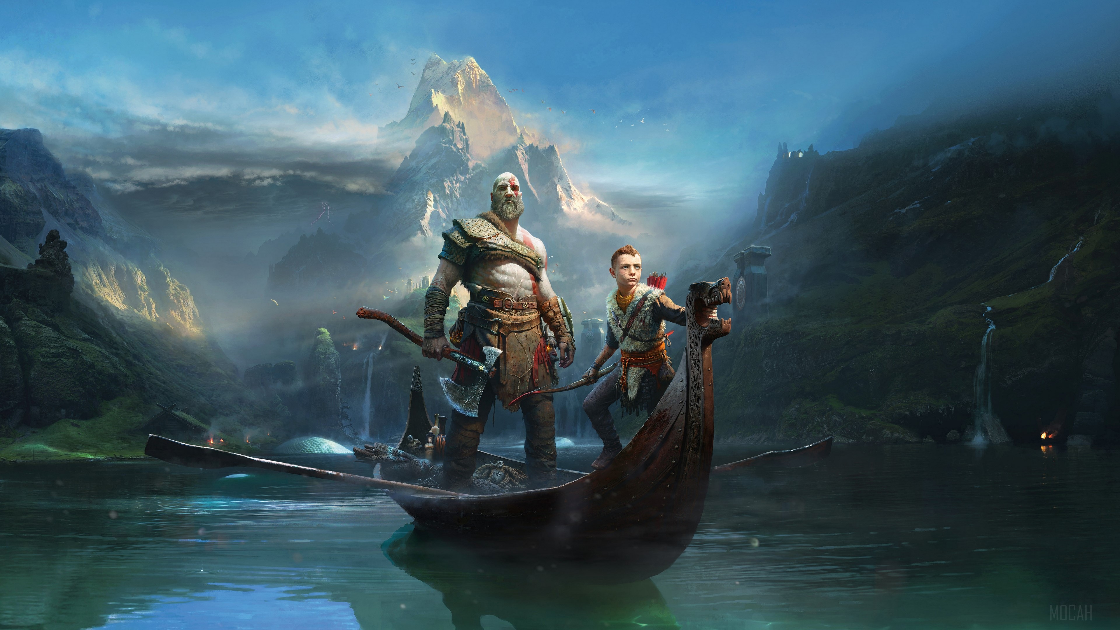 Kratos and Atreus from God of War 4K HD Wallpaper