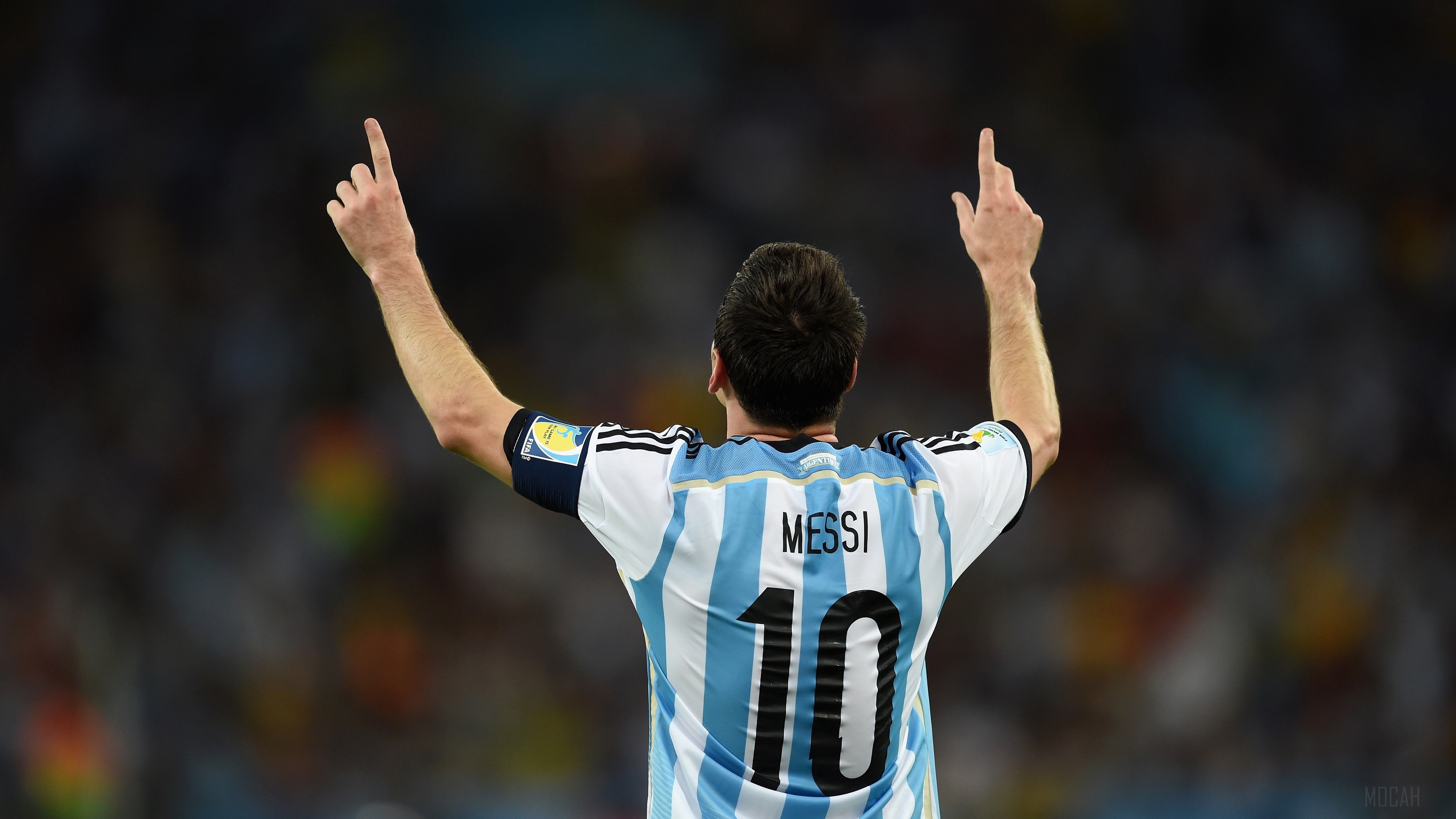 Lionel Messi of Argentina celebrating HD Wallpaper