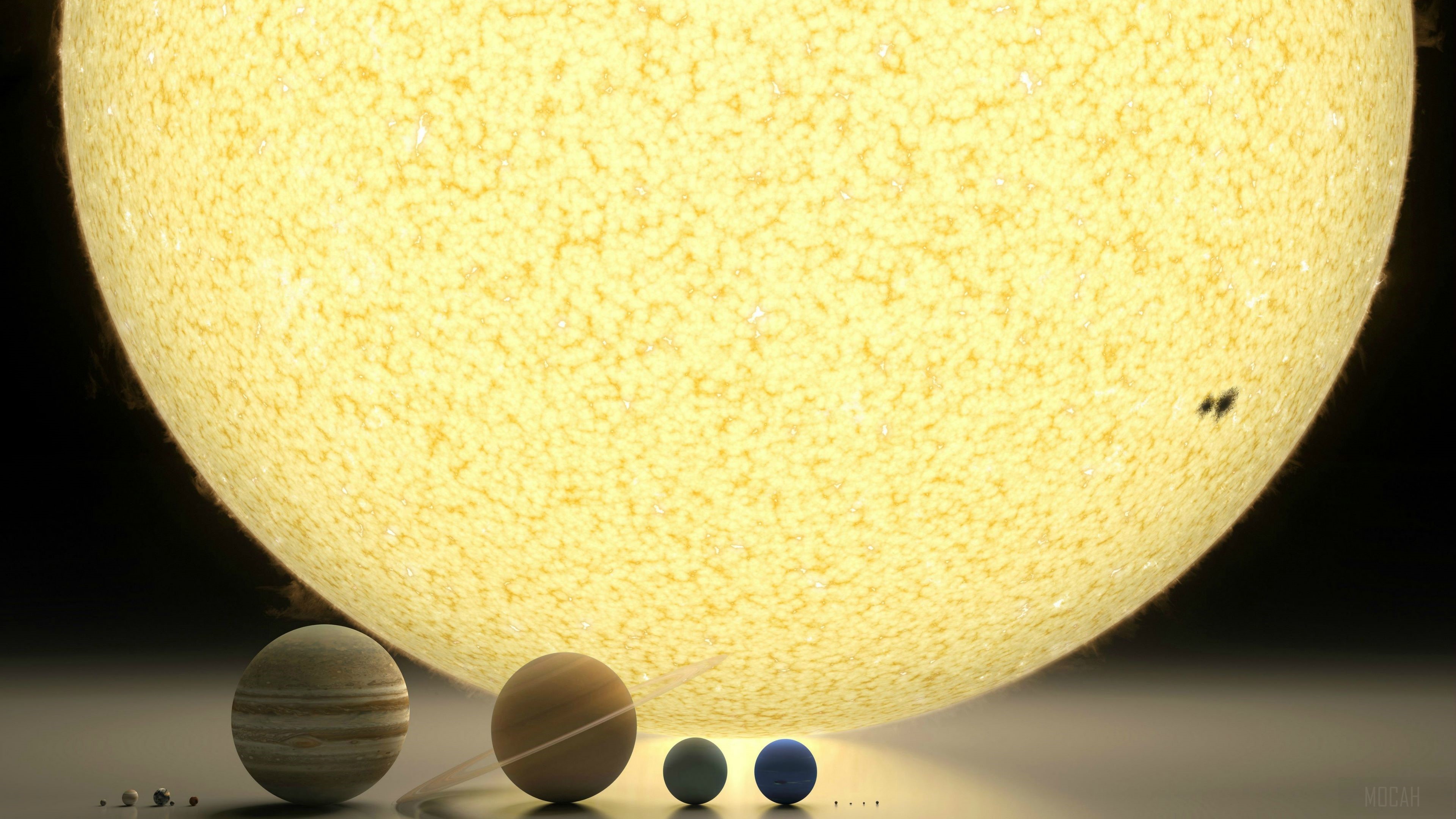 Solar System Planets and the Sun HD Wallpaper