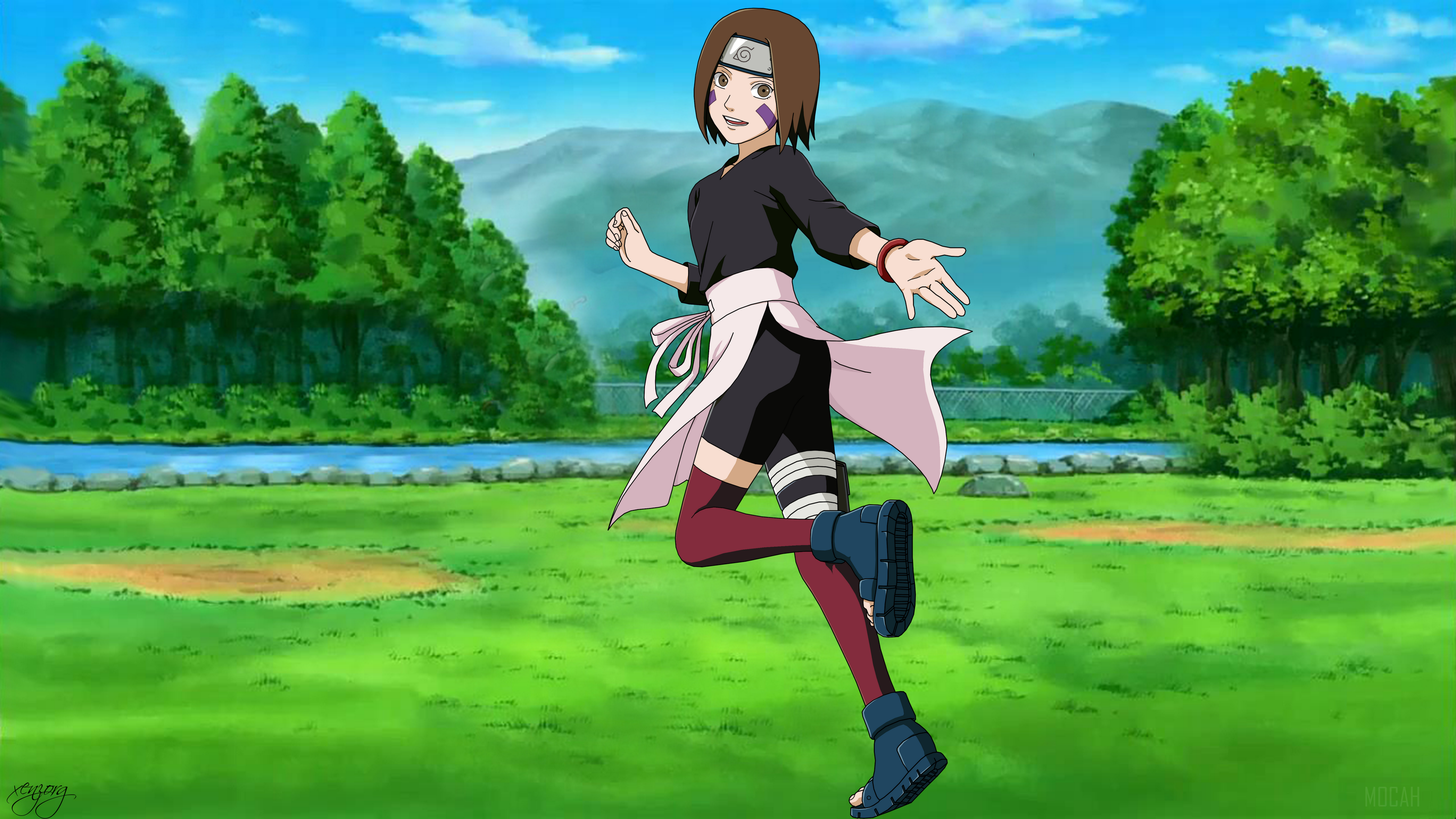 Rin Nohara Naruto 4K Vibrant Outdoors HD Wallpaper
