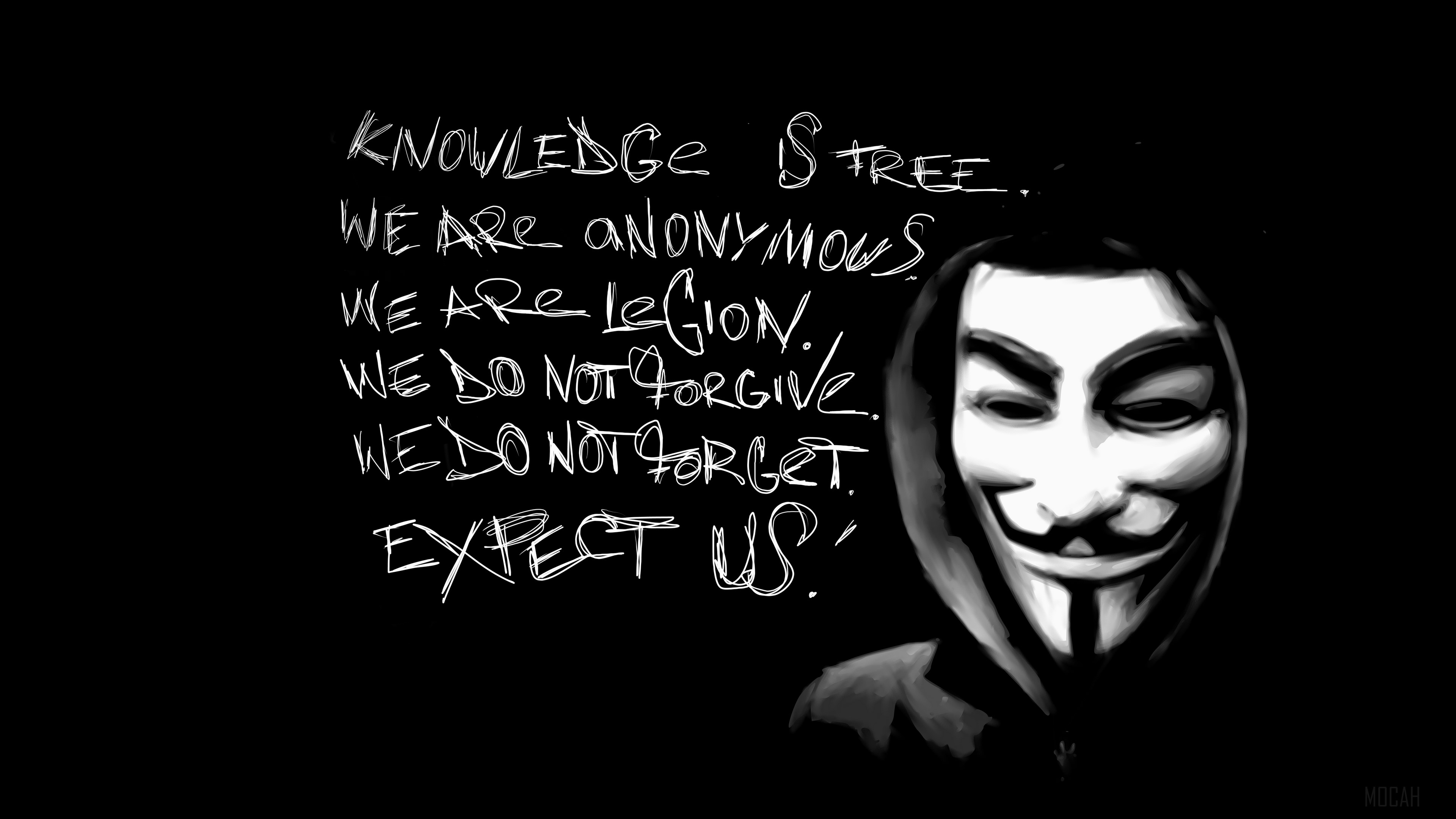 Anonymous Mask with Anonymous Quotes HD Wallpaper