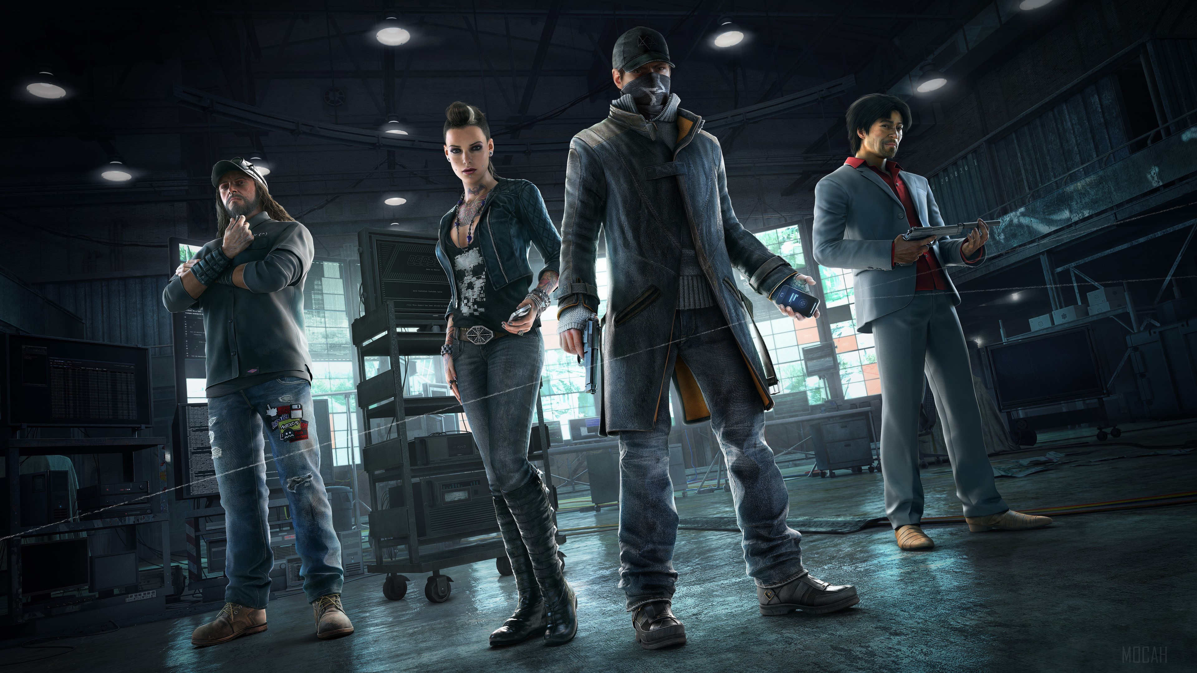 Aiden Pearce and allies from Watch Dogs 4K HD Wallpaper