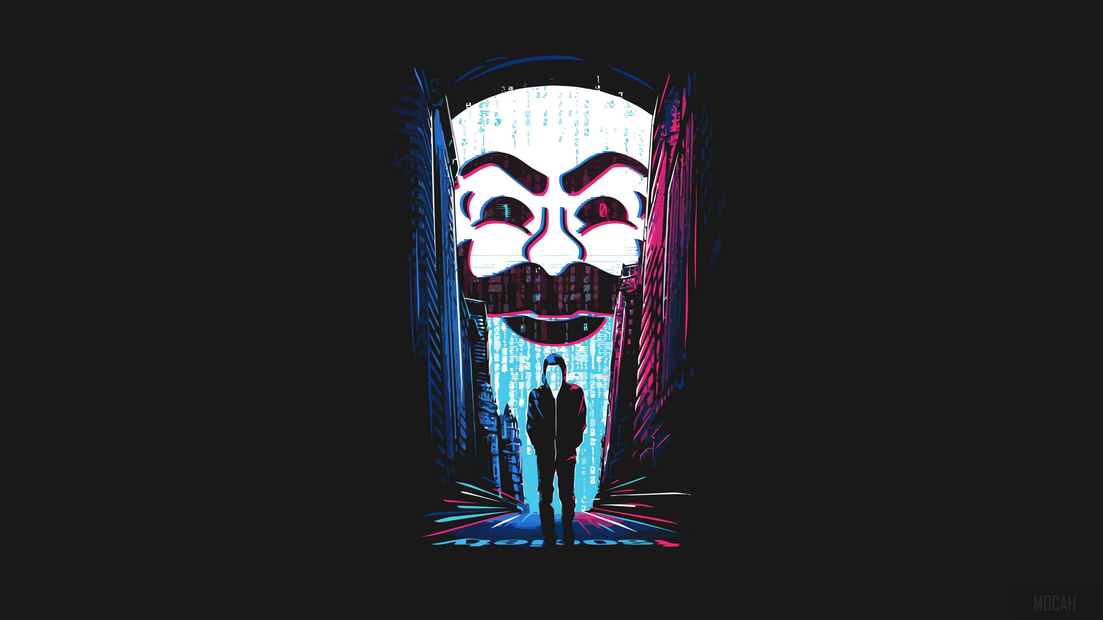 Guy Fawkes Mask in a Digital Alley HD Wallpaper