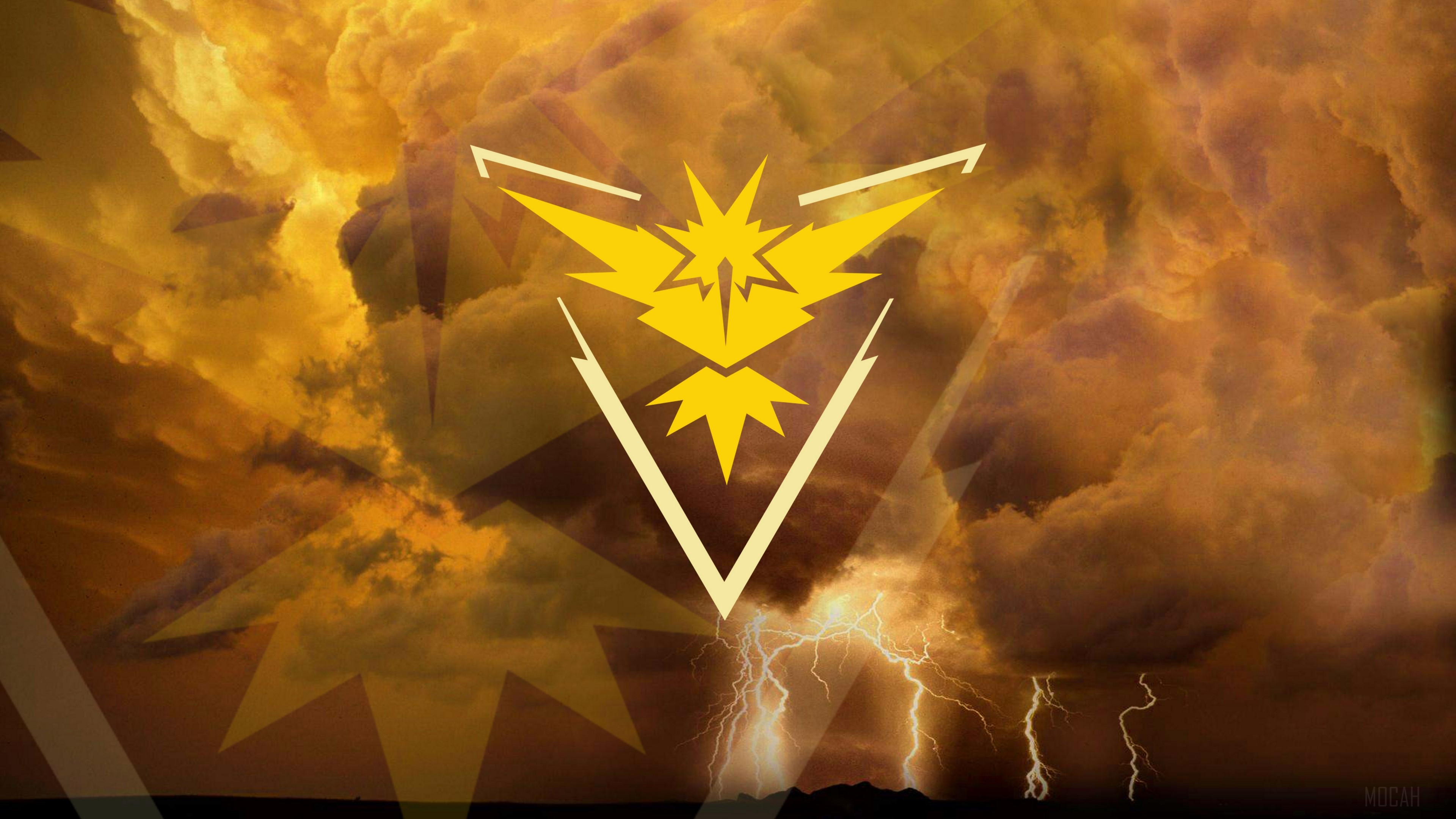 Team Instinct logo from Pokemon Go 4K HD Wallpaper