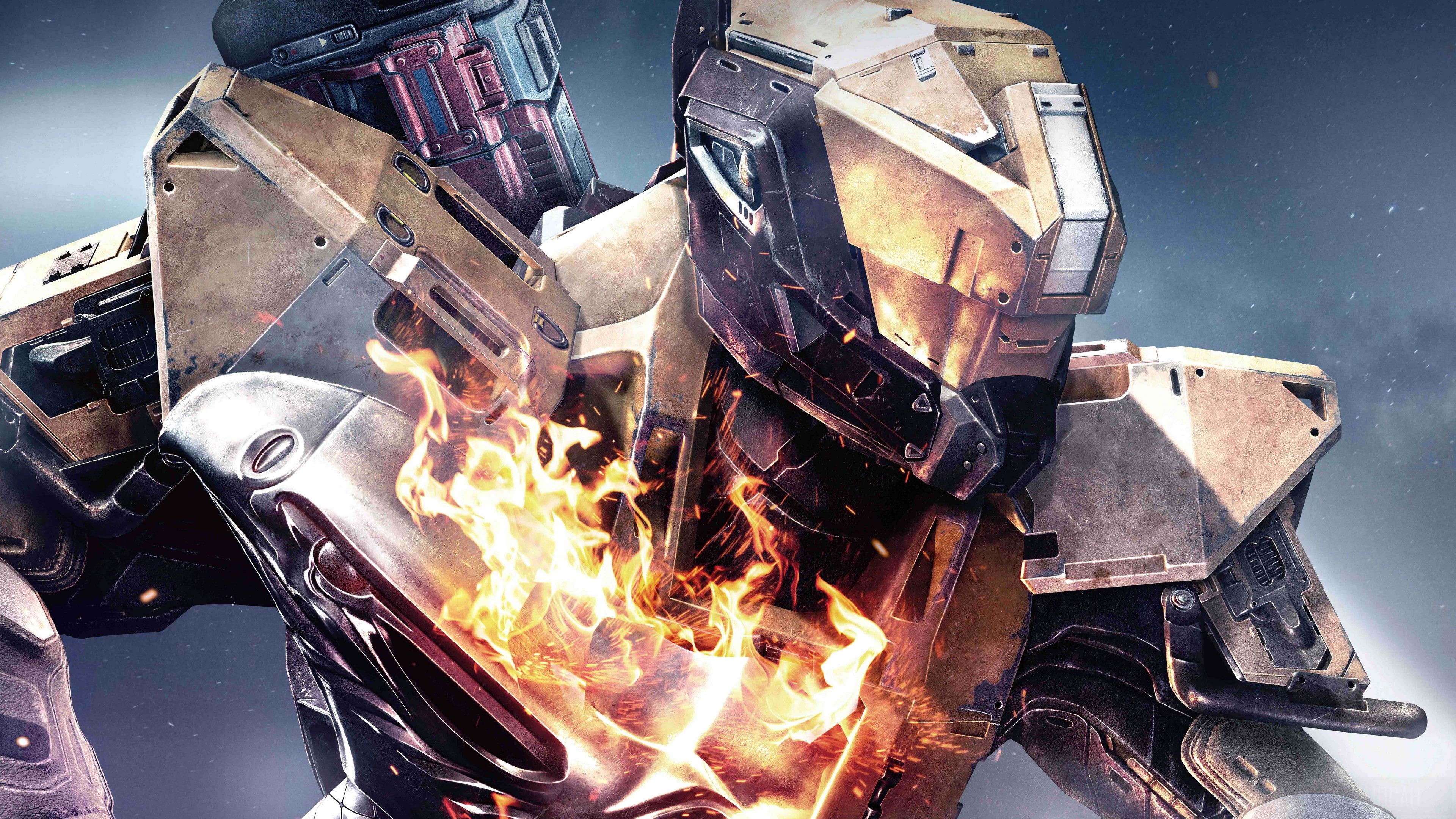 Destiny 4K robot on fire HD Wallpaper