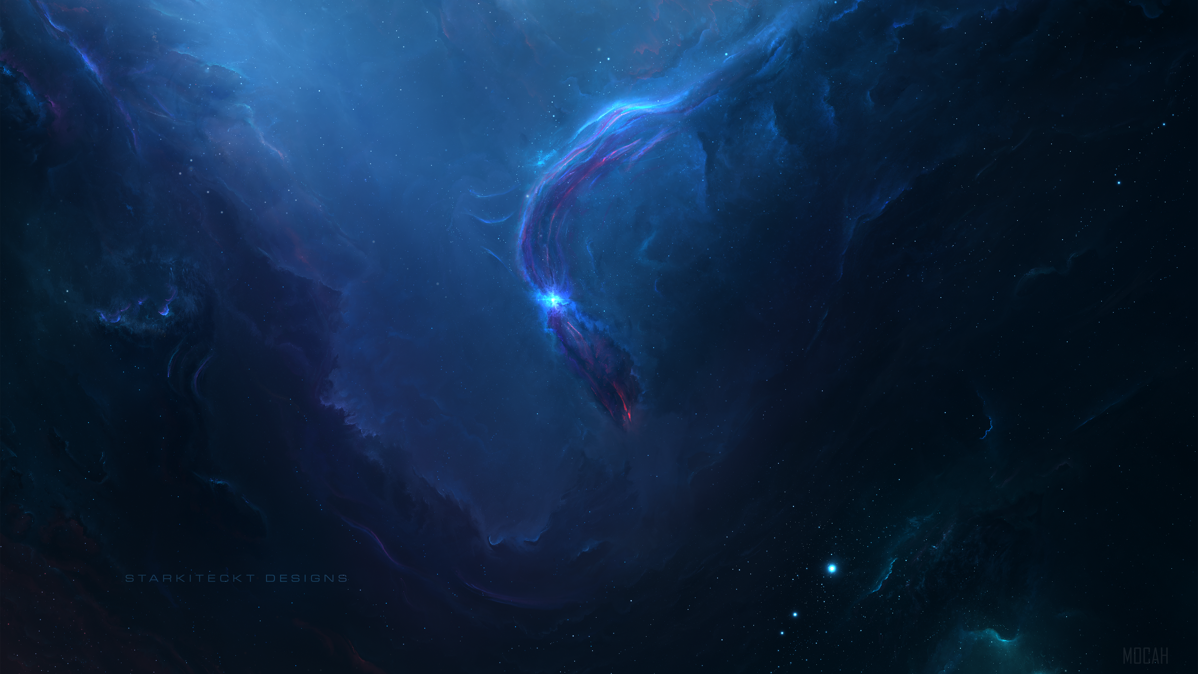 Mystical Blue Nebula in Deep Space 4K HD Wallpaper