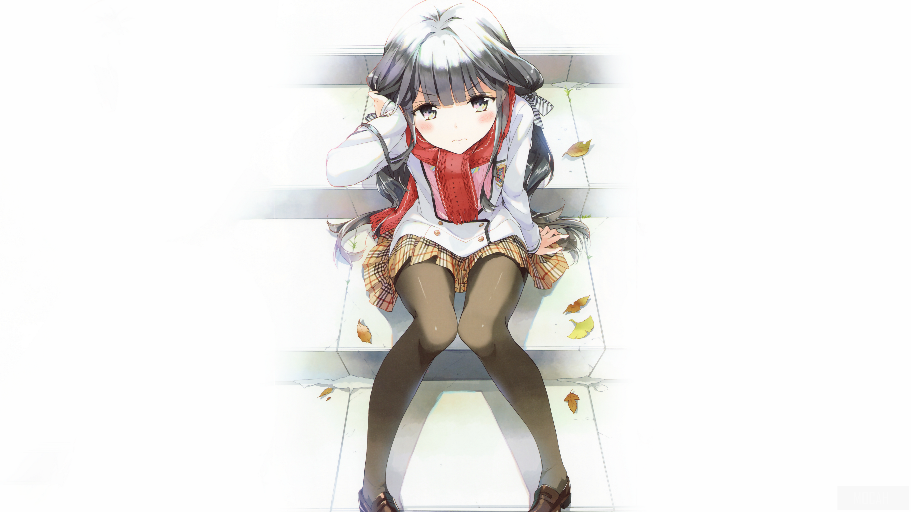 Aki Adagaki from Masamune-kun no Revenge sitting on stairs HD Wallpaper