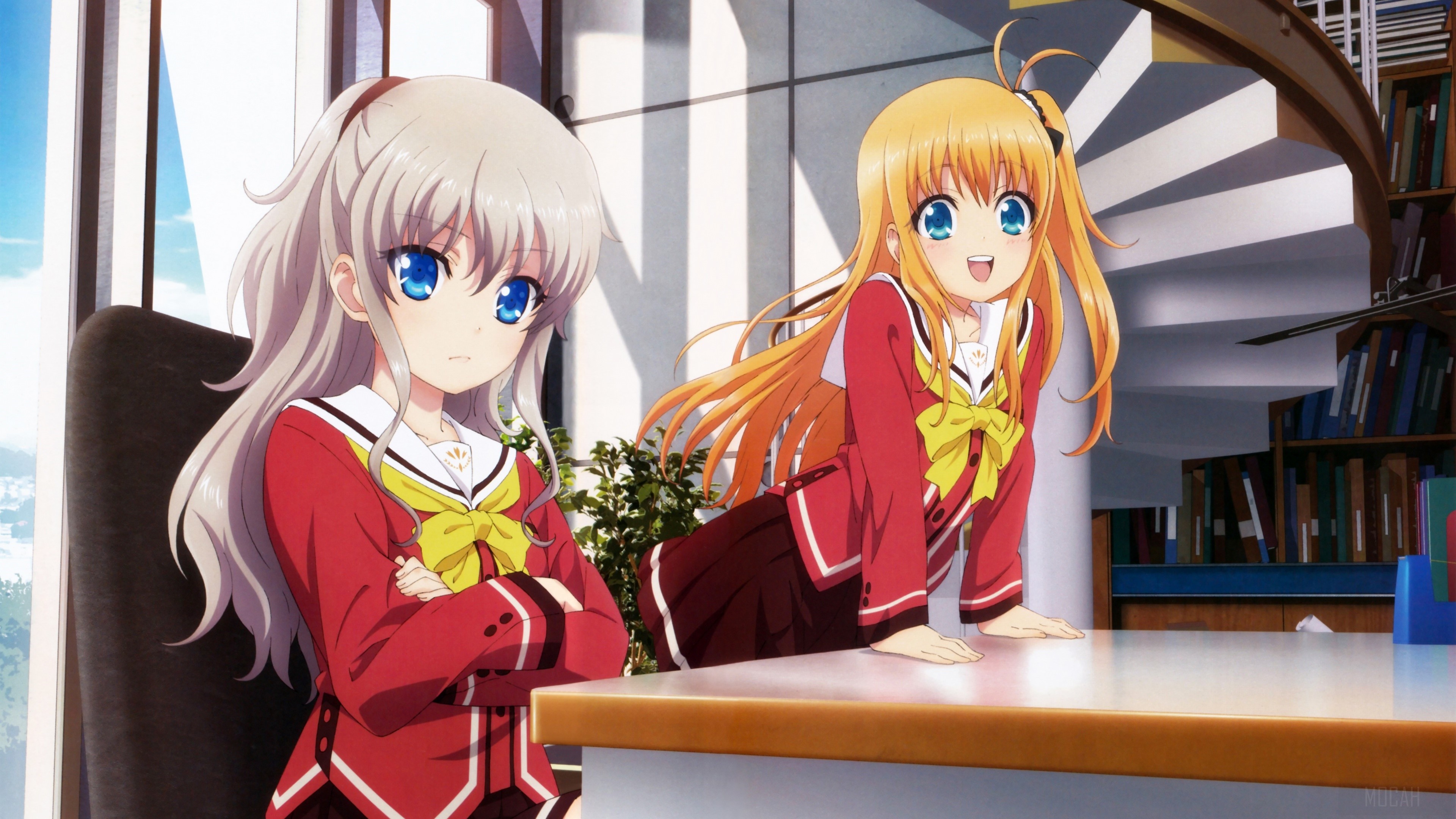 Nao Tomori and Yusa Kurobane from Charlotte 4K HD Wallpaper