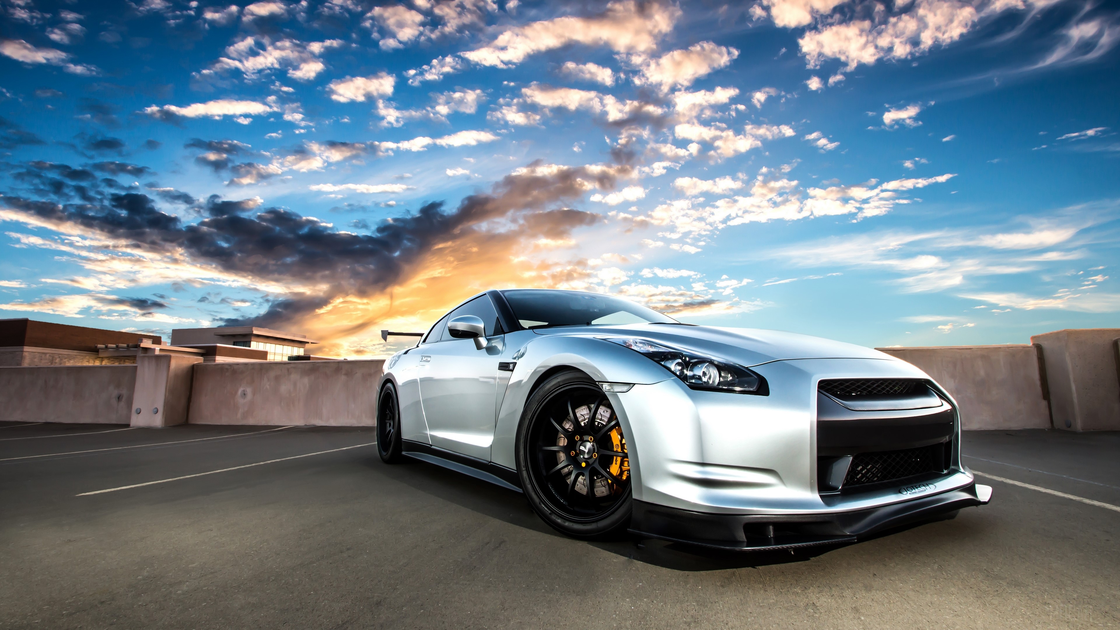 Silver Nissan GT-R R35 4K HD Wallpaper
