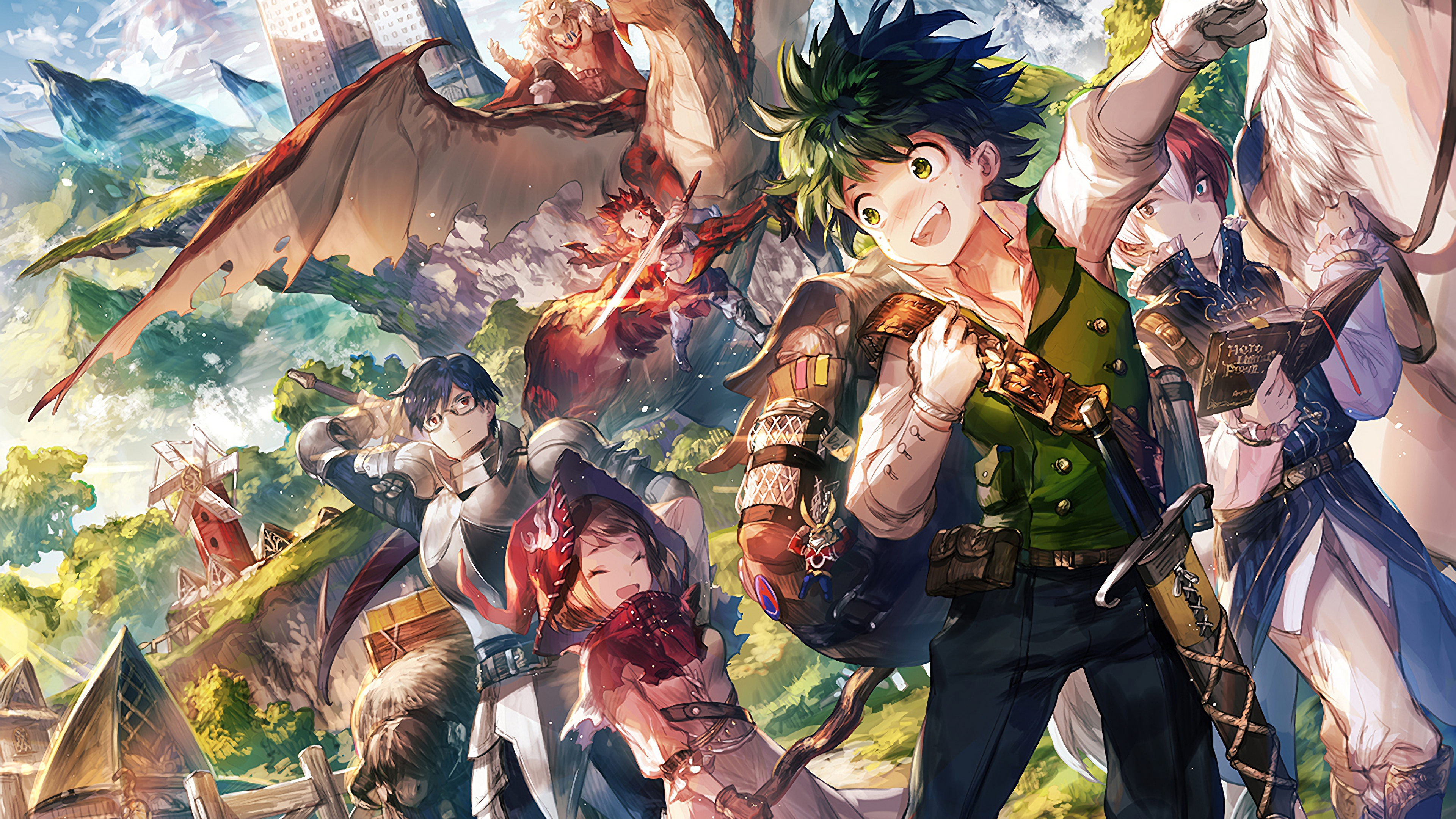 My Hero Academia Characters in Vibrant Fantasy Setting 4K HD Wallpaper