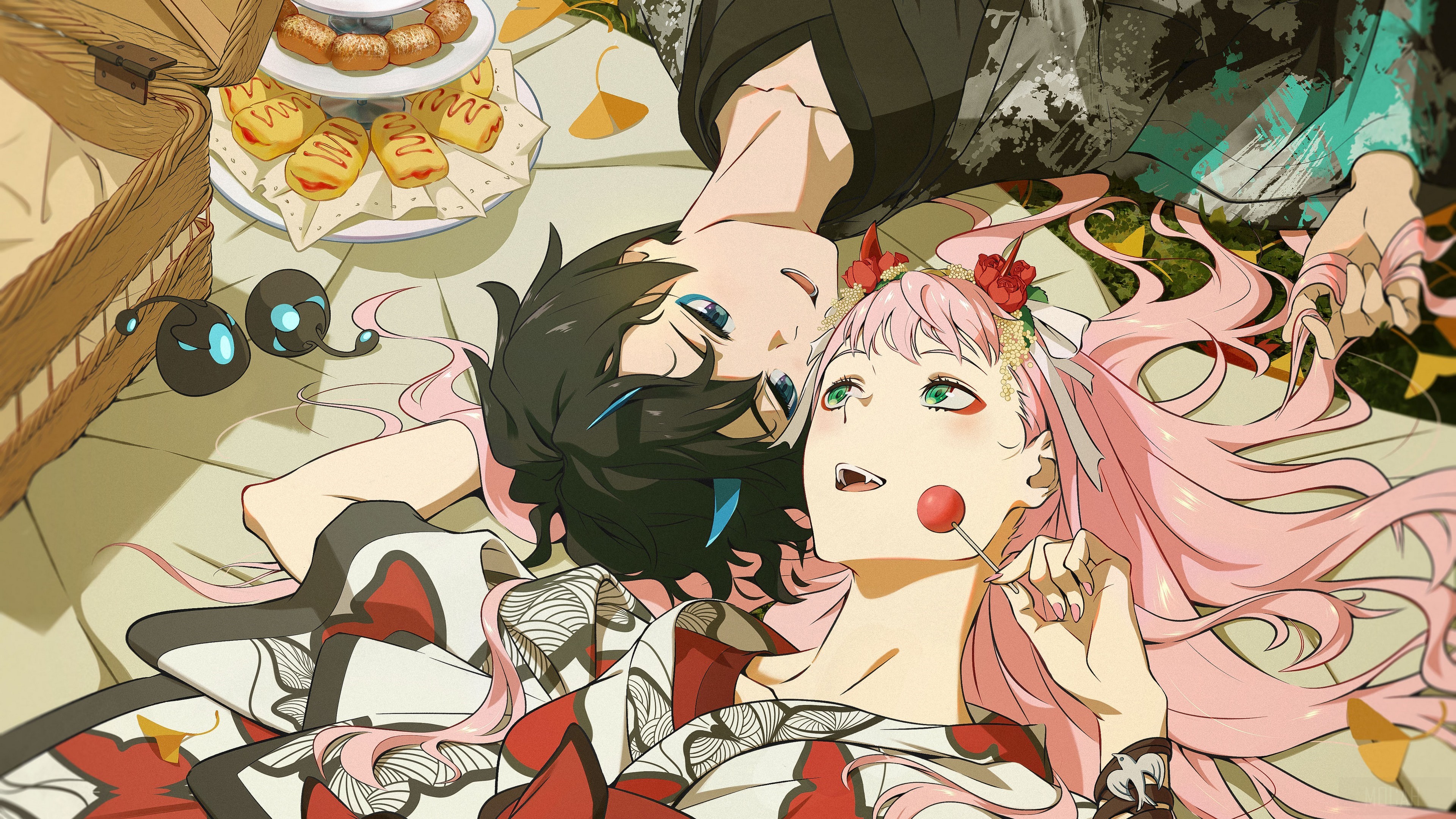 Hiro and Zero Two from Darling in the Franxx 4K HD Wallpaper