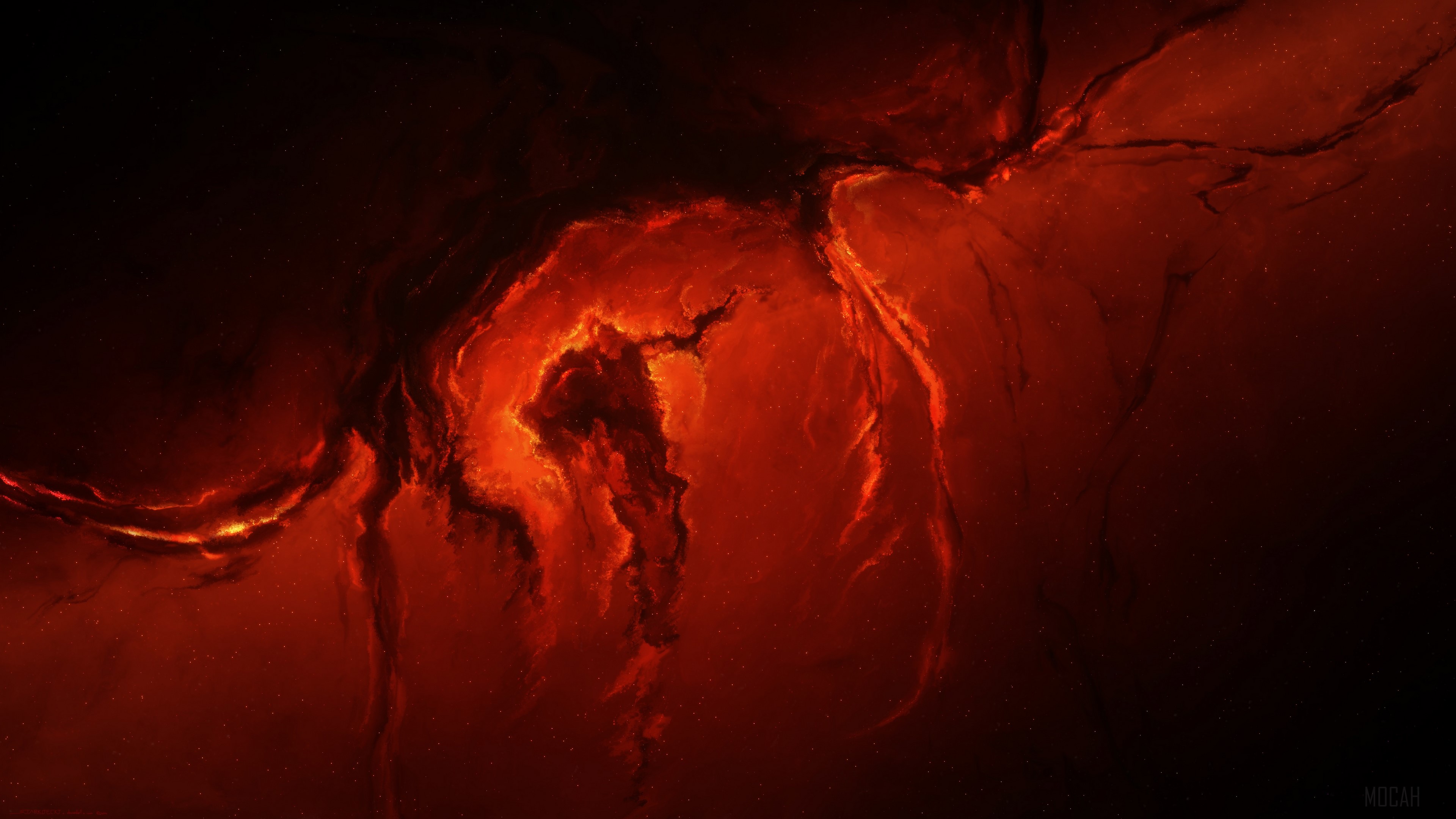 Red Nebula in Deep Space 4K HD Wallpaper
