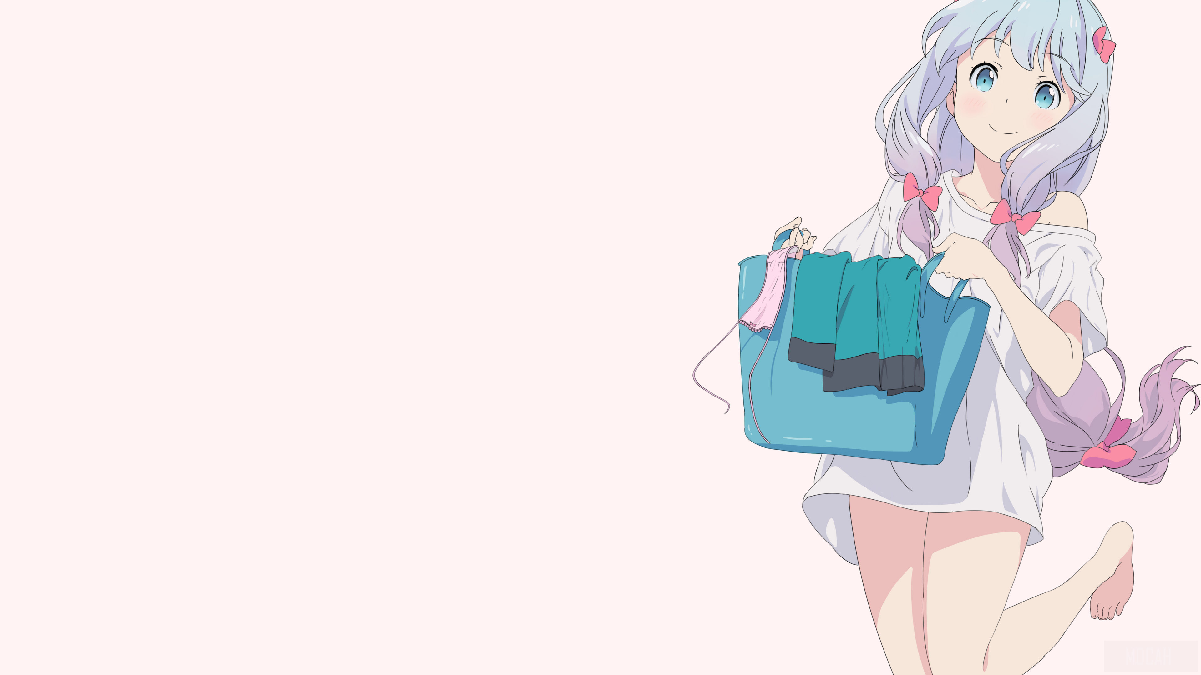 Sagiri Izumi from Eromanga Sensei holding a laundry basket HD Wallpaper