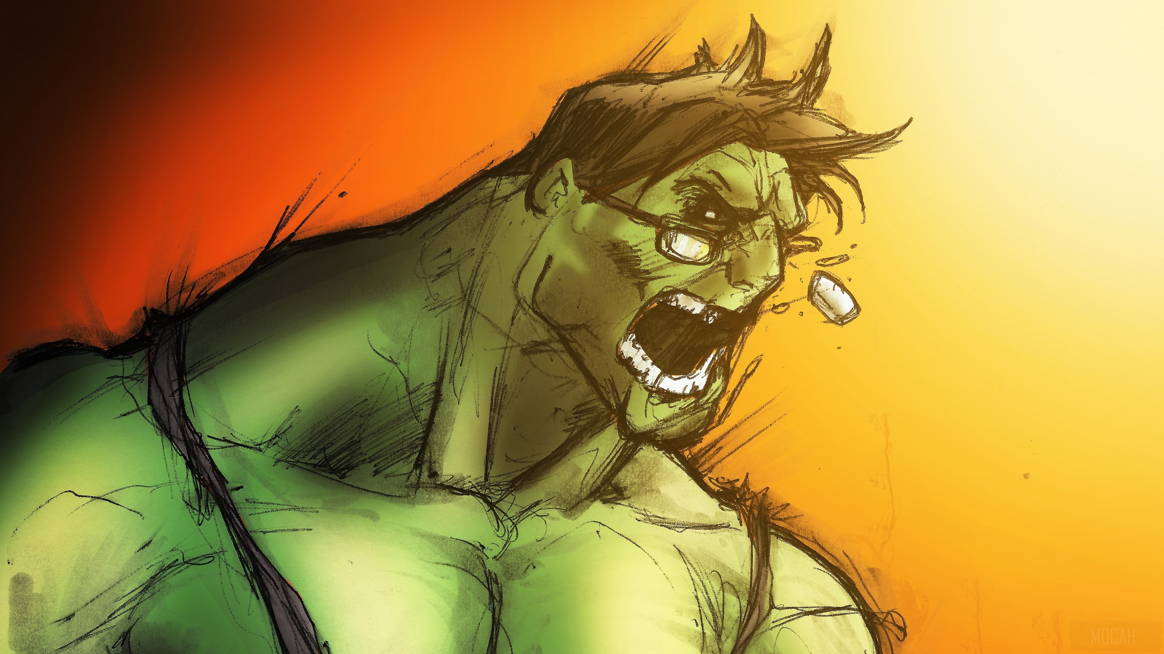 The Hulk wearing glasses HD Wallpaper