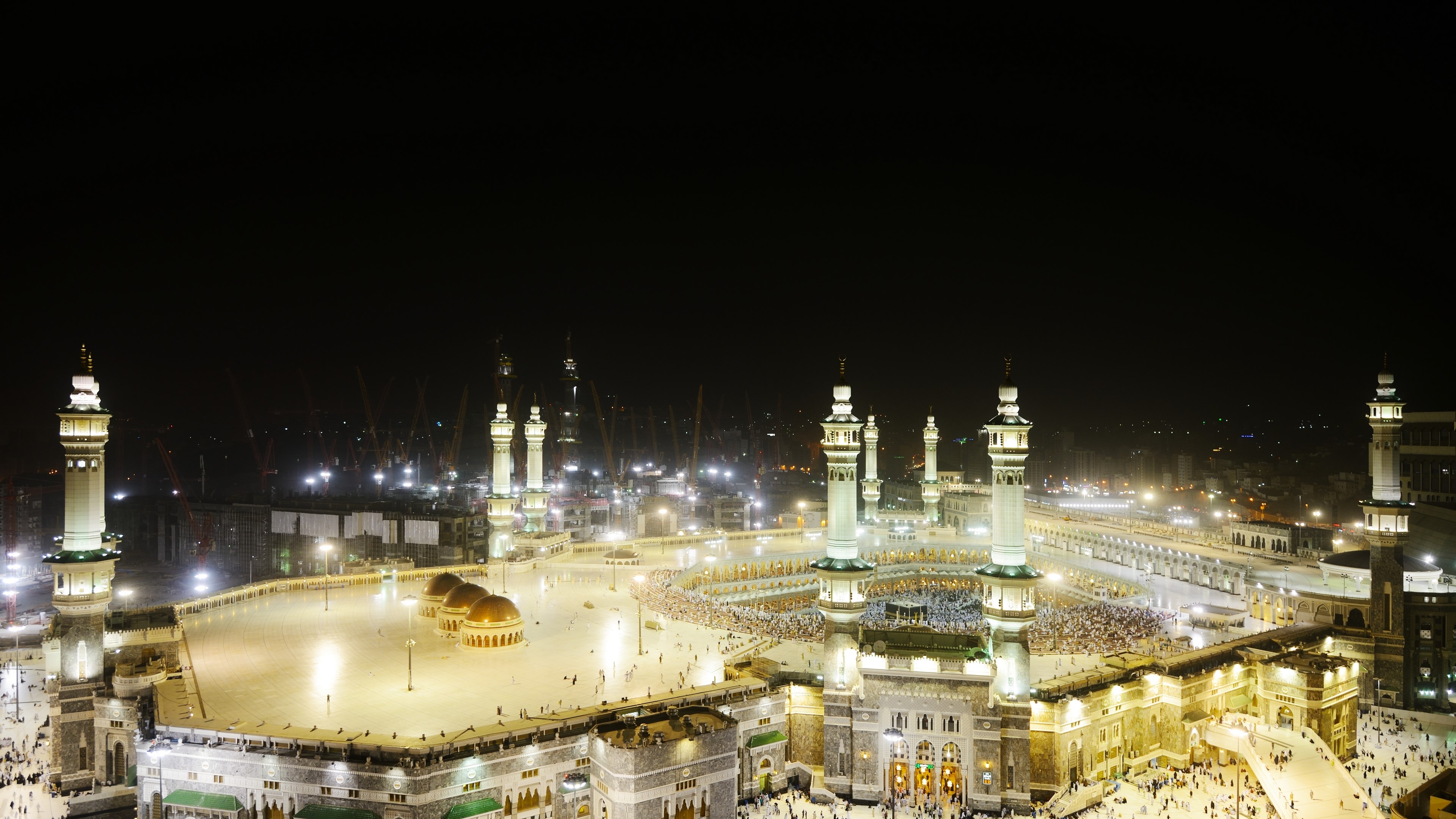 Masjid al-Haram at night, Mecca HD Wallpaper