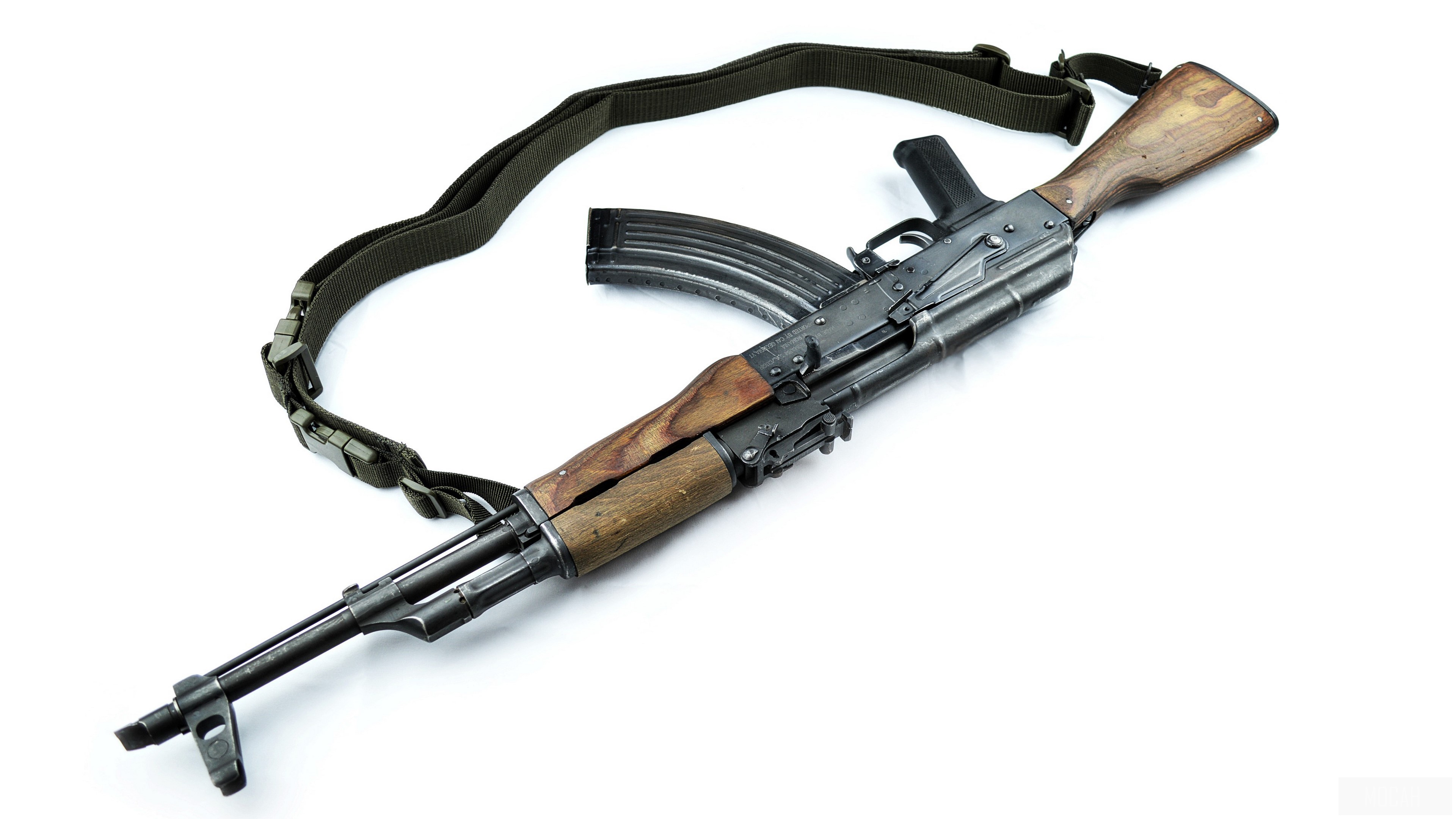 AK-47 assault rifle with sling HD Wallpaper