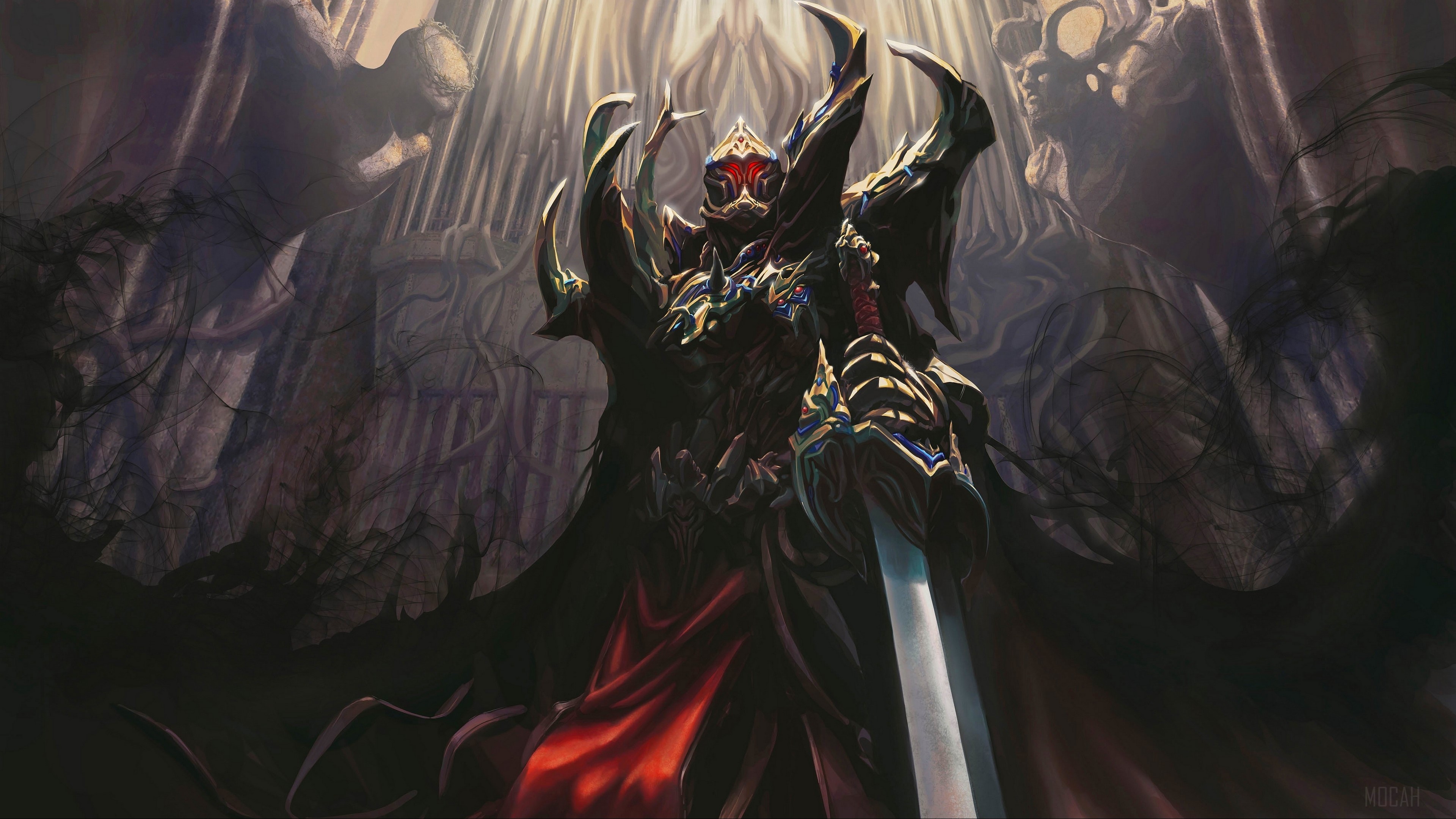 Dark Knight with Sword HD Wallpaper