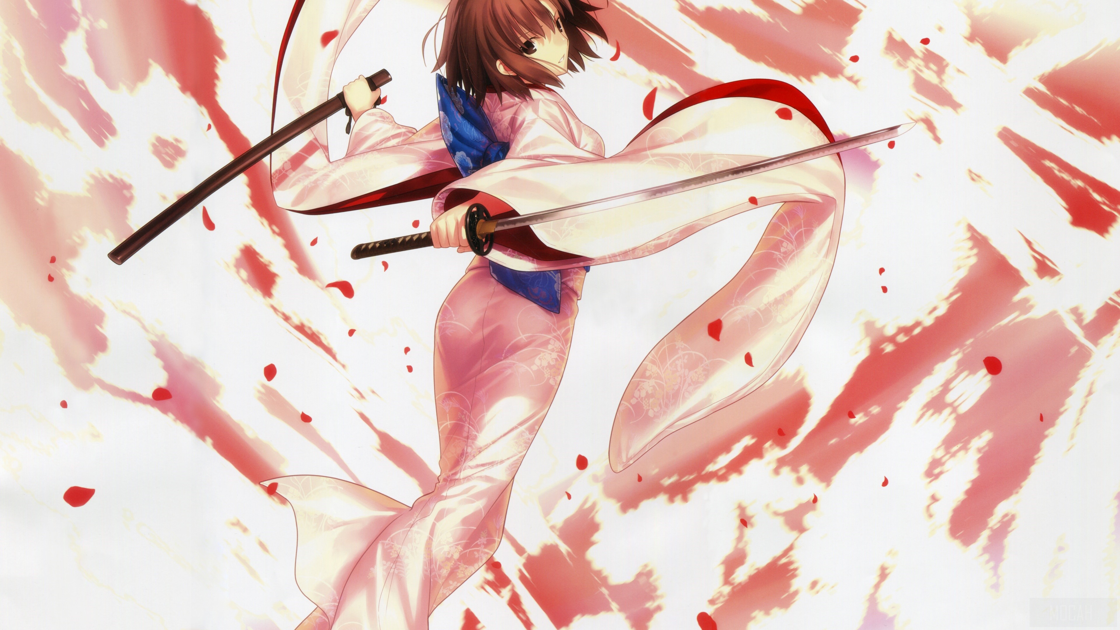 Shiki Ryougi with swords 4K HD Wallpaper