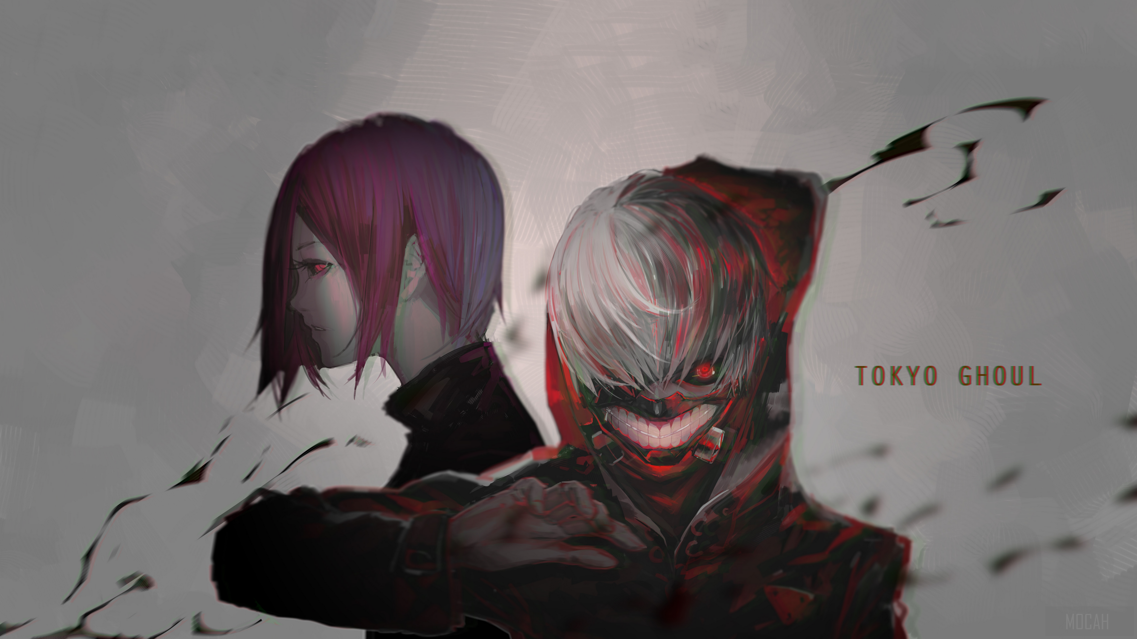 Ken Kaneki and Touka Kirishima from Tokyo Ghoul 4K HD Wallpaper