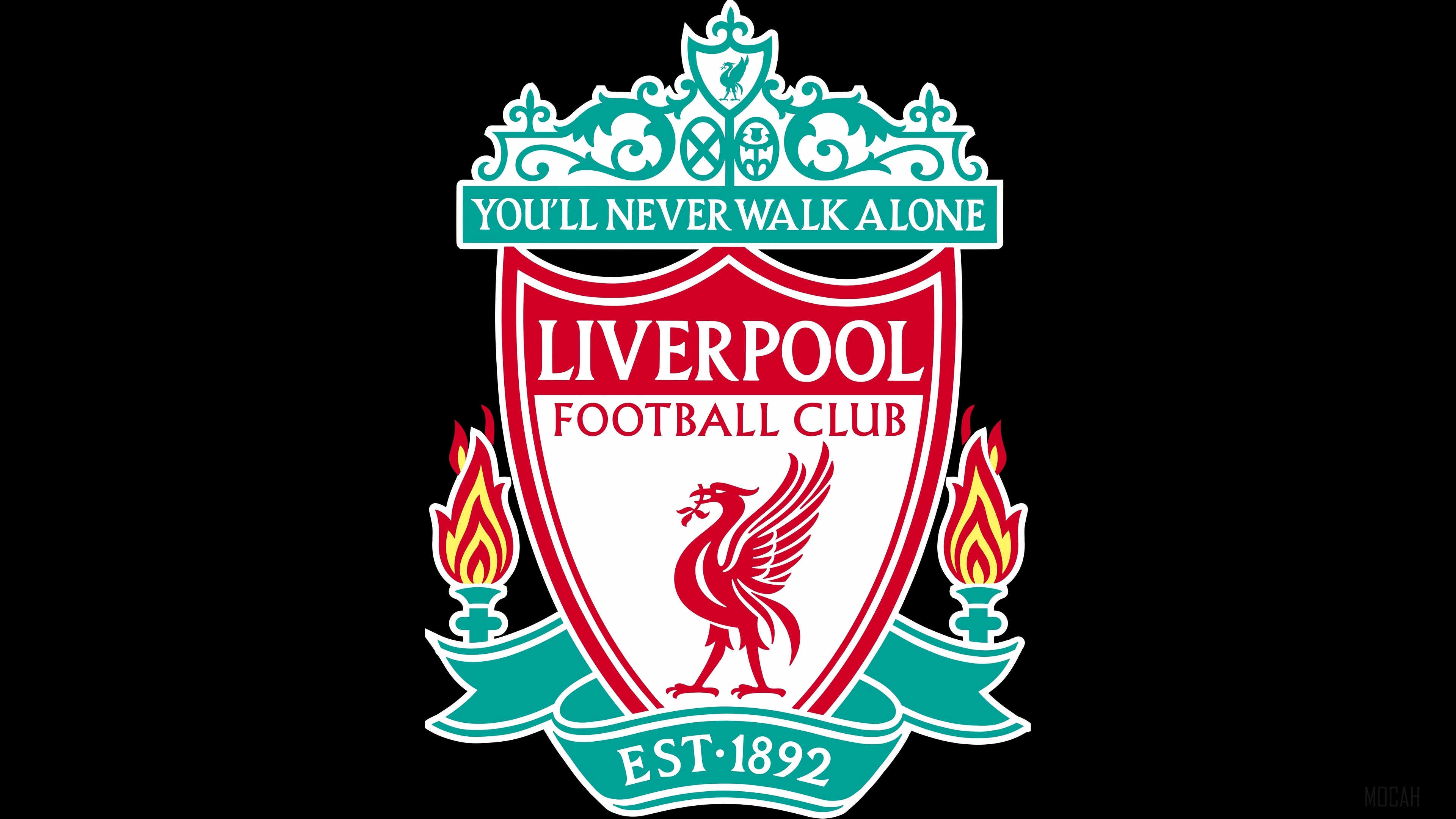 Liverpool Football Club crest with "You'll Never Walk Alone" HD Wallpaper