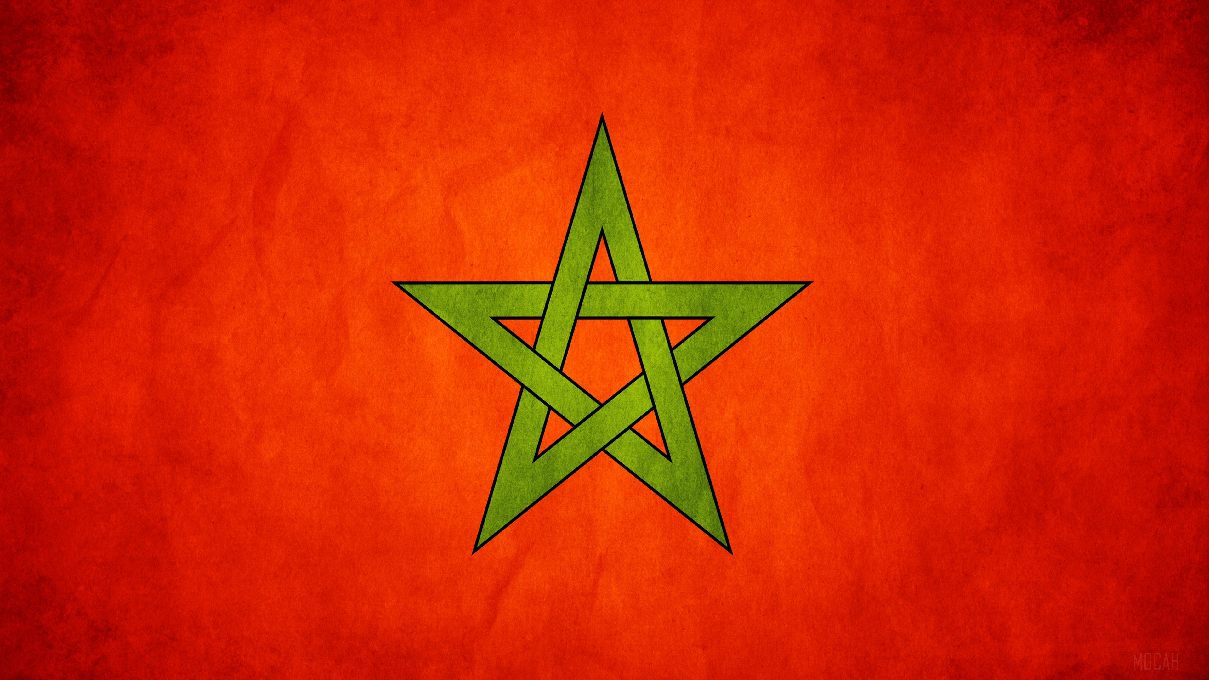 Moroccan flag with pentagram HD Wallpaper