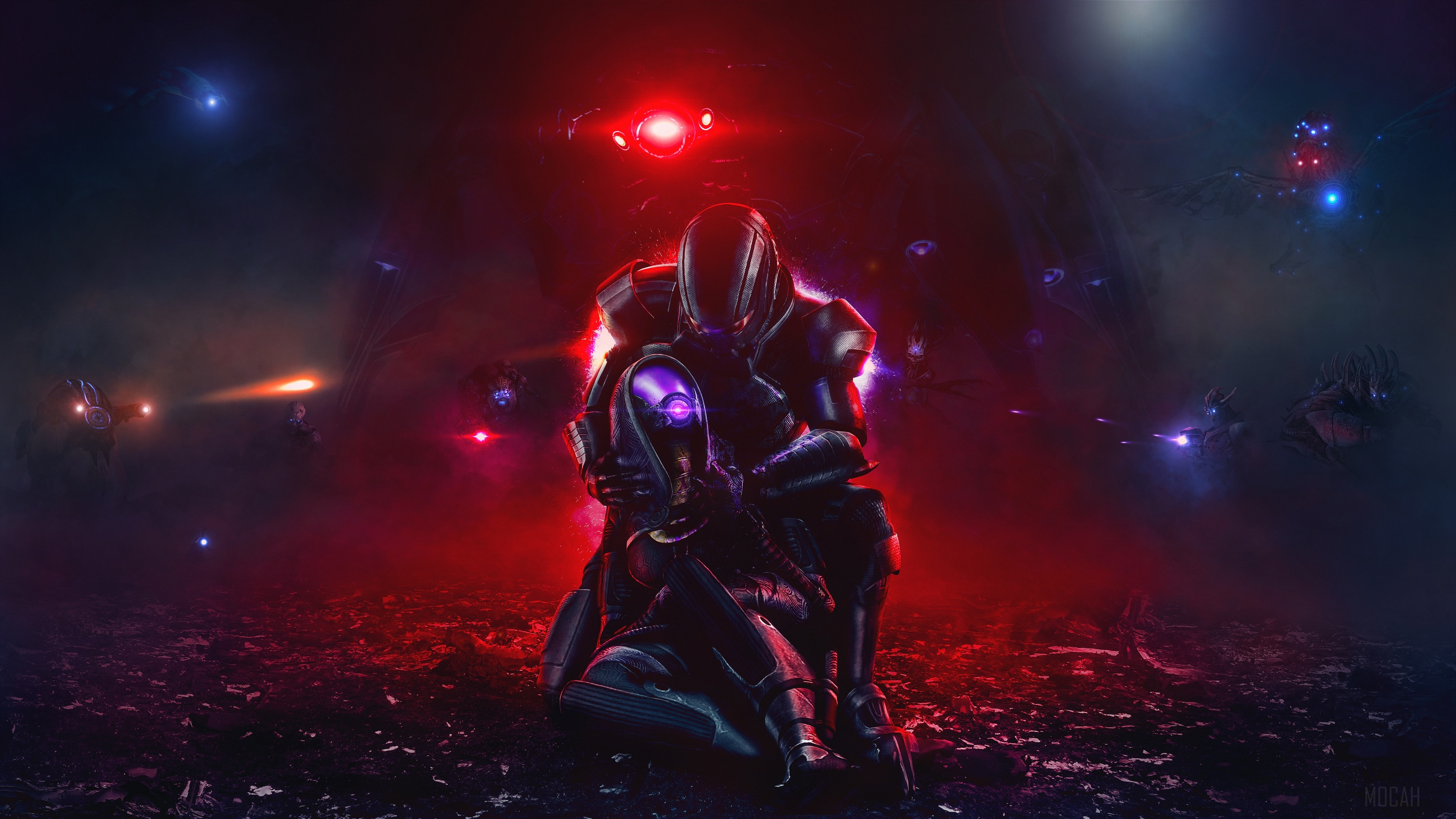 Commander Shepard and Tali'Zorah from Mass Effect 4K HD Wallpaper
