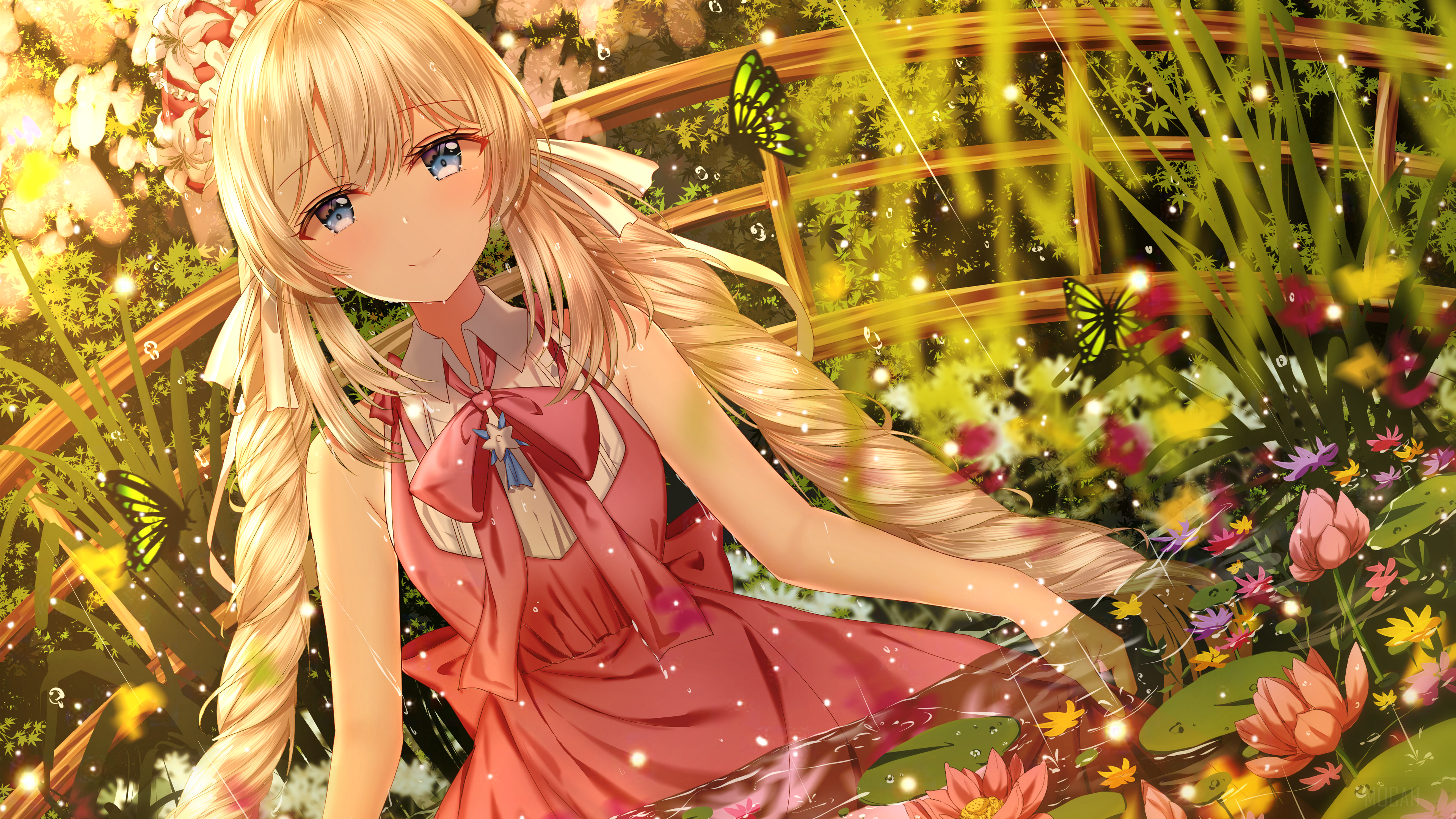 Marie Antoinette with Twintails in a Garden 4K HD Wallpaper