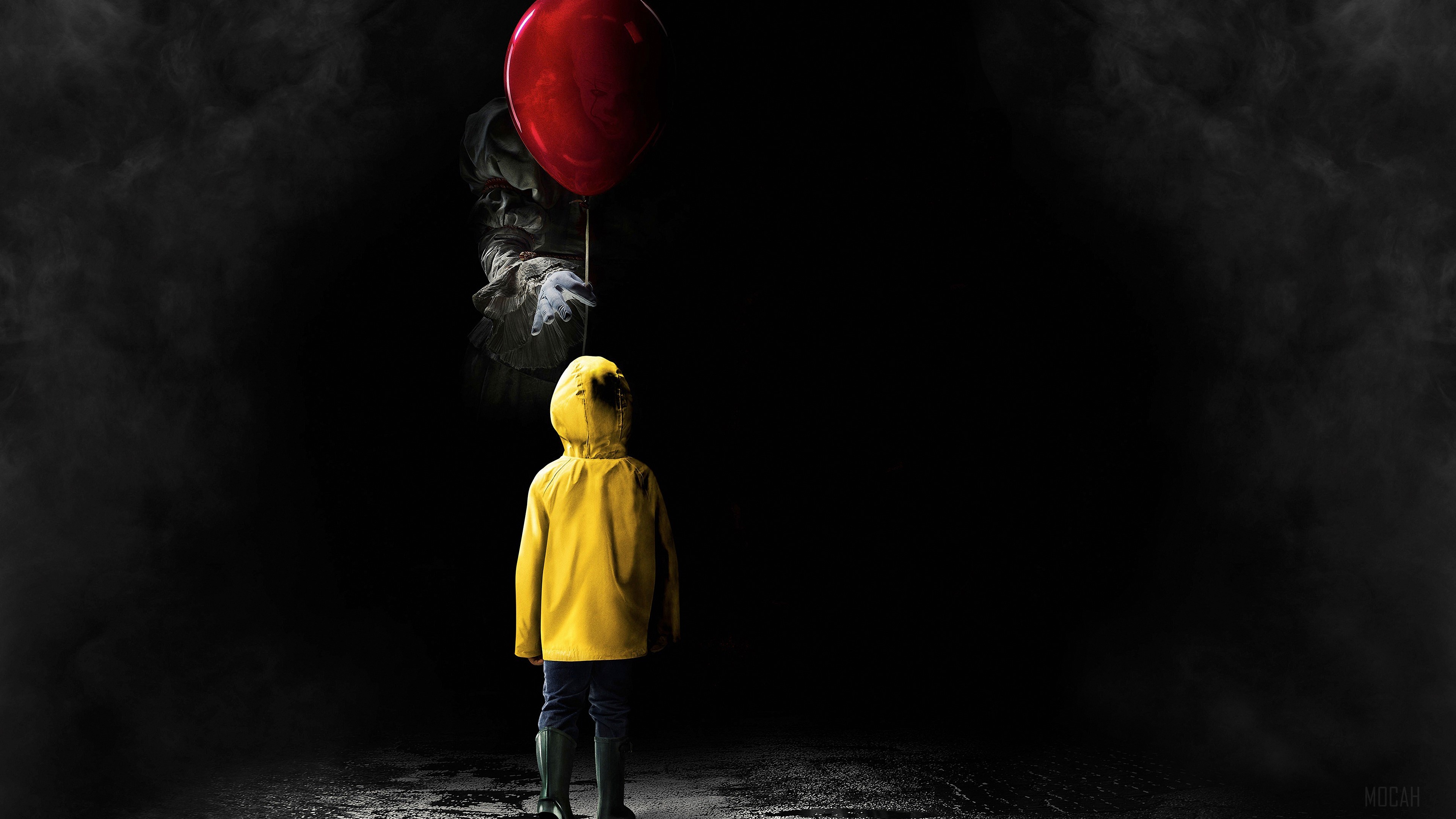 Pennywise the Dancing Clown with a red balloon HD Wallpaper