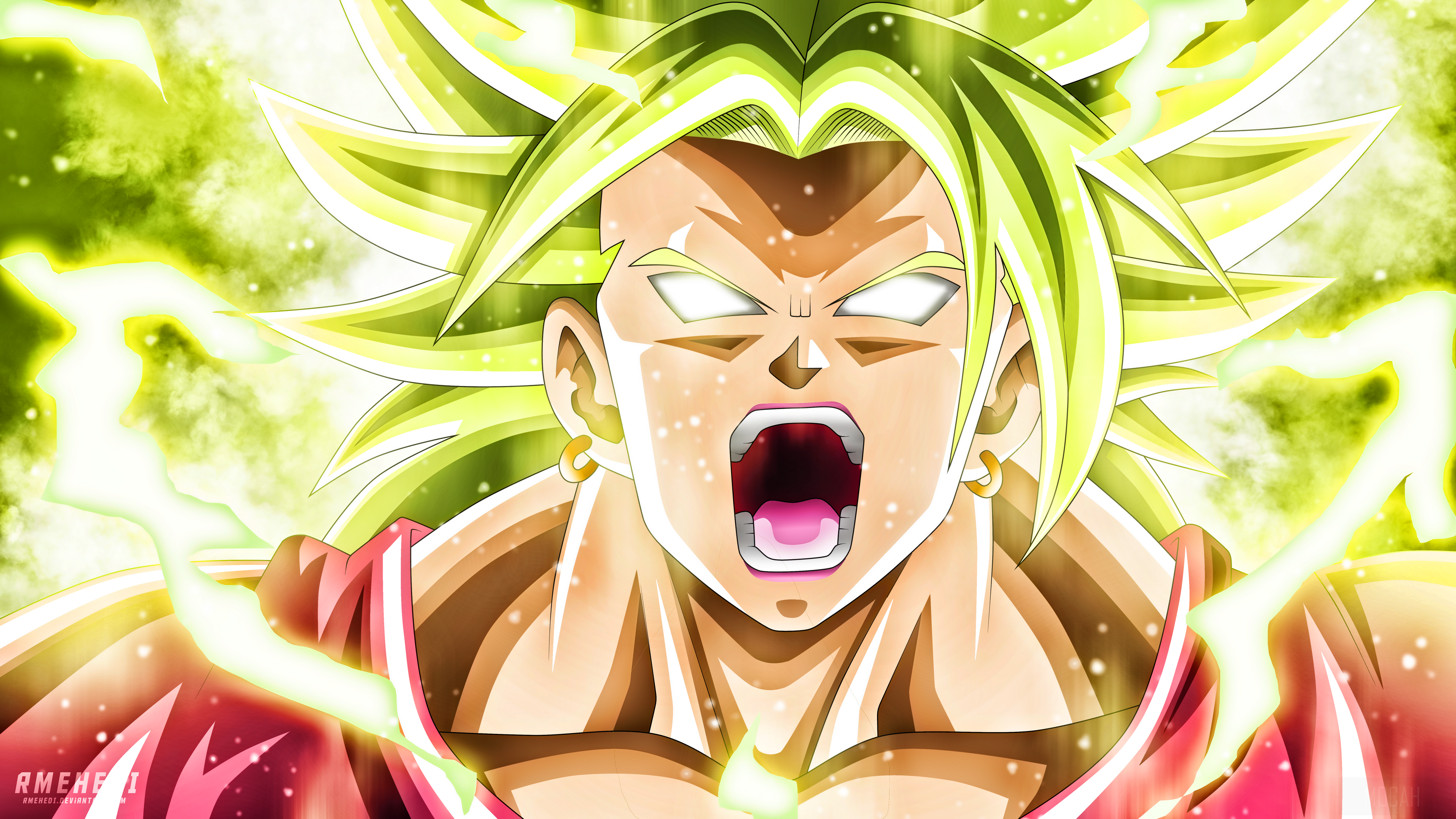 Super Saiyan Kale from Dragon Ball Super 4K HD Wallpaper