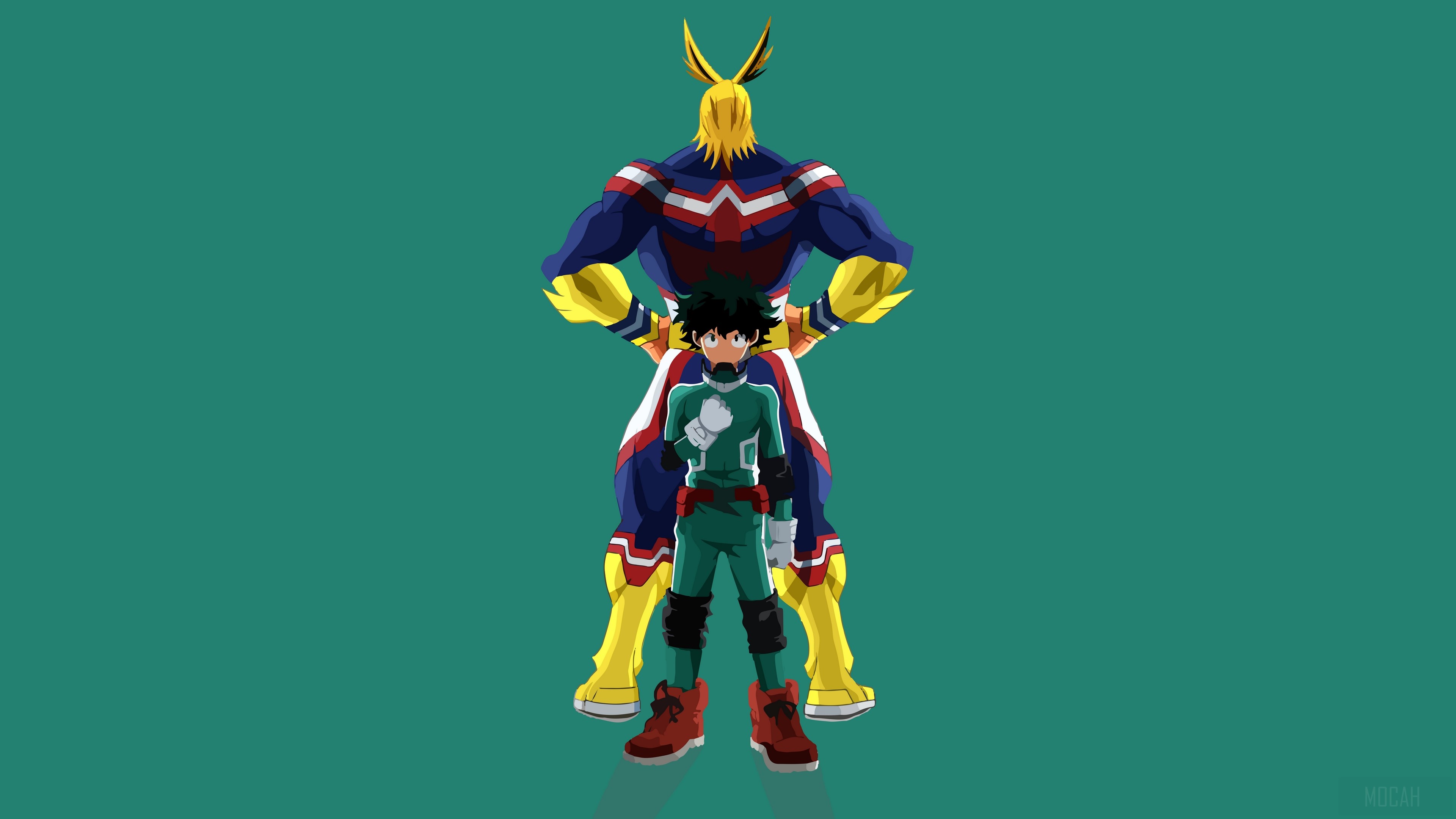 Izuku Midoriya and All Might from My Hero Academia 4K HD Wallpaper