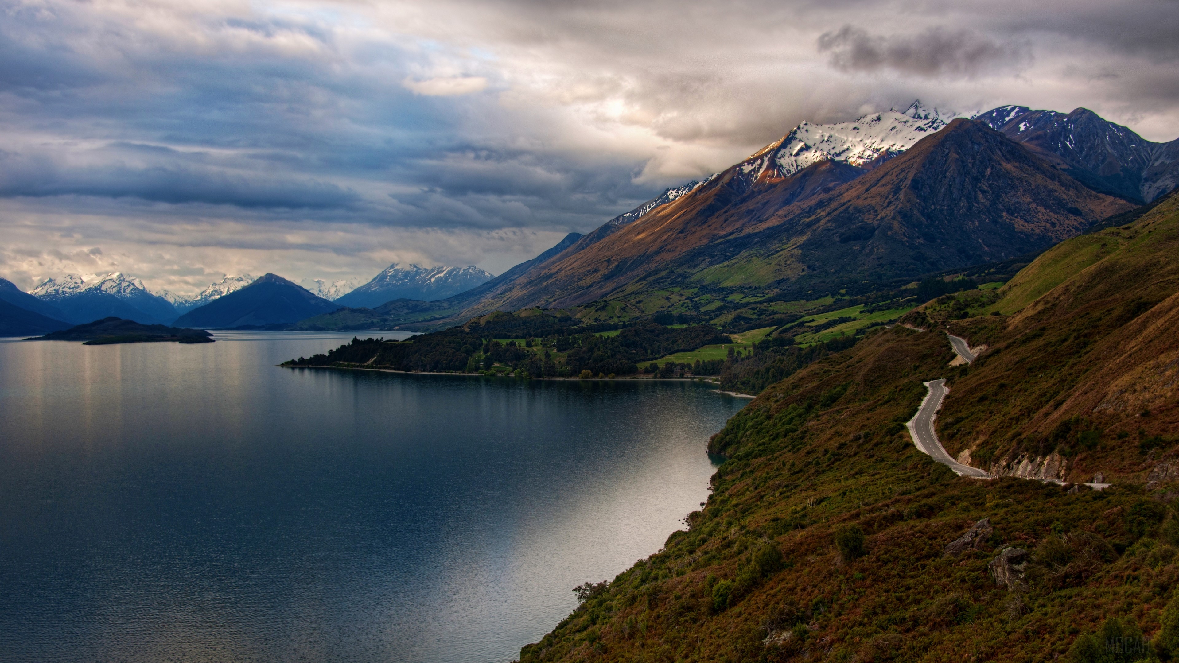 Mount Creighton and Lake Wakatipu, Southern Alps 4K HD Wallpaper