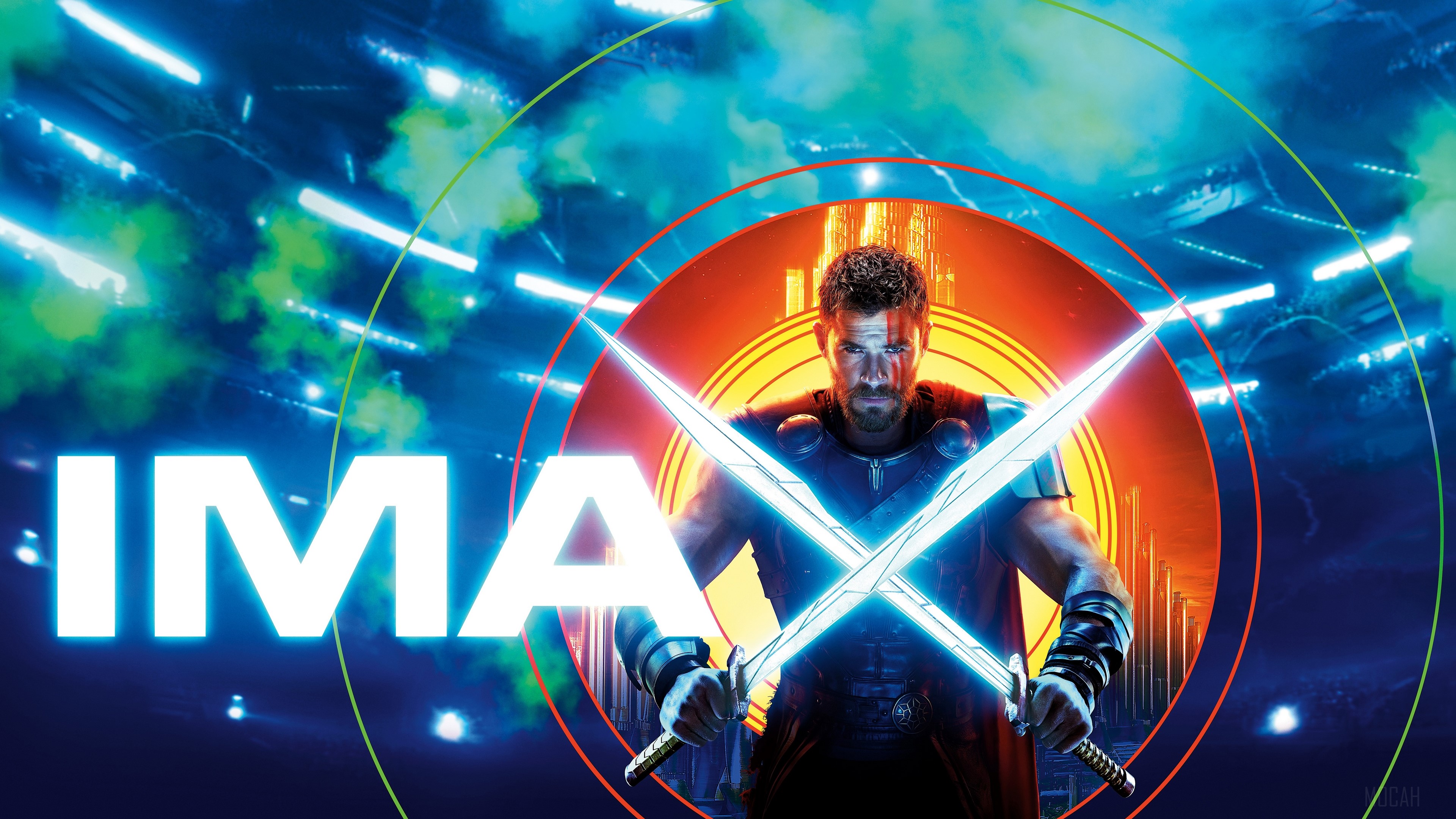 Thor from Marvel Cinematic Universe with swords HD Wallpaper