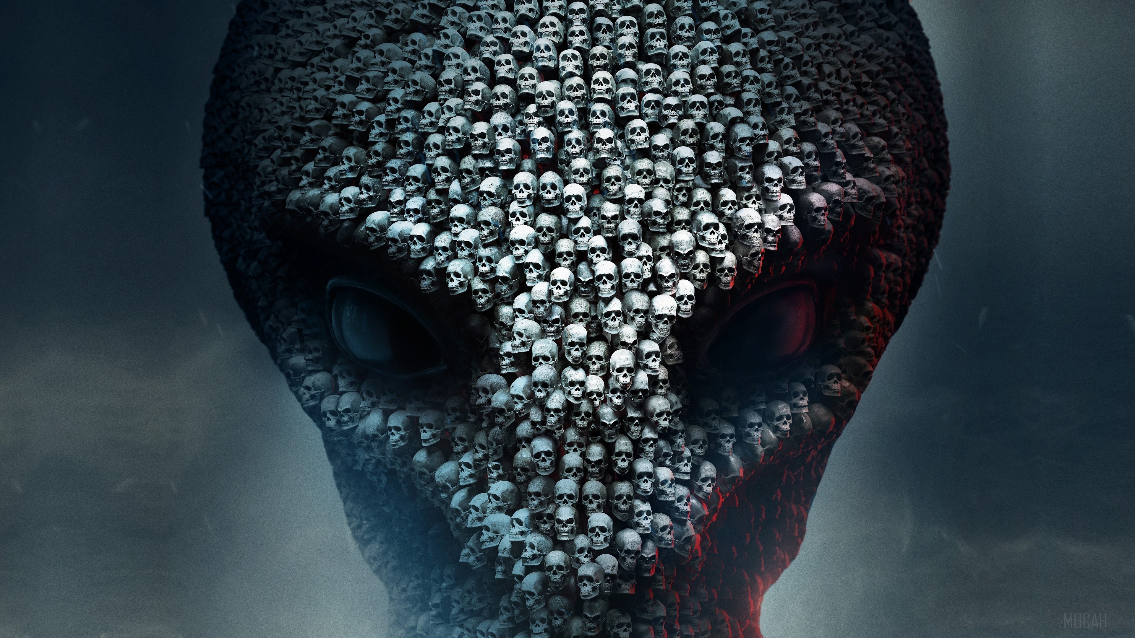 Alien head made of skulls from XCOM 2 4K HD Wallpaper
