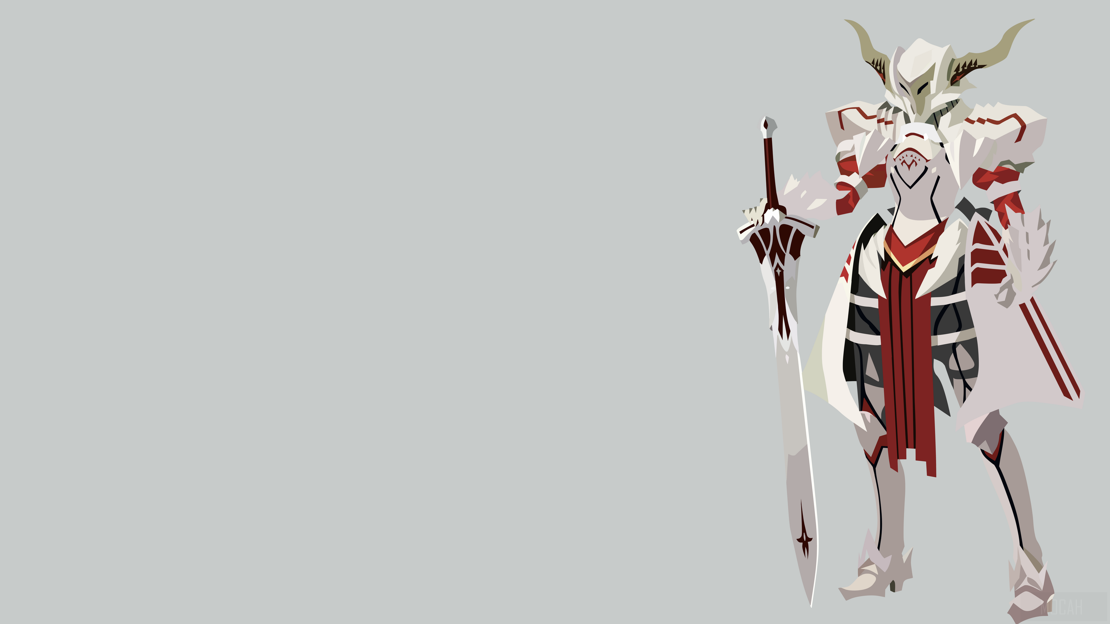 Mordred Saber of Red Minimalist Armor 4K HD Wallpaper
